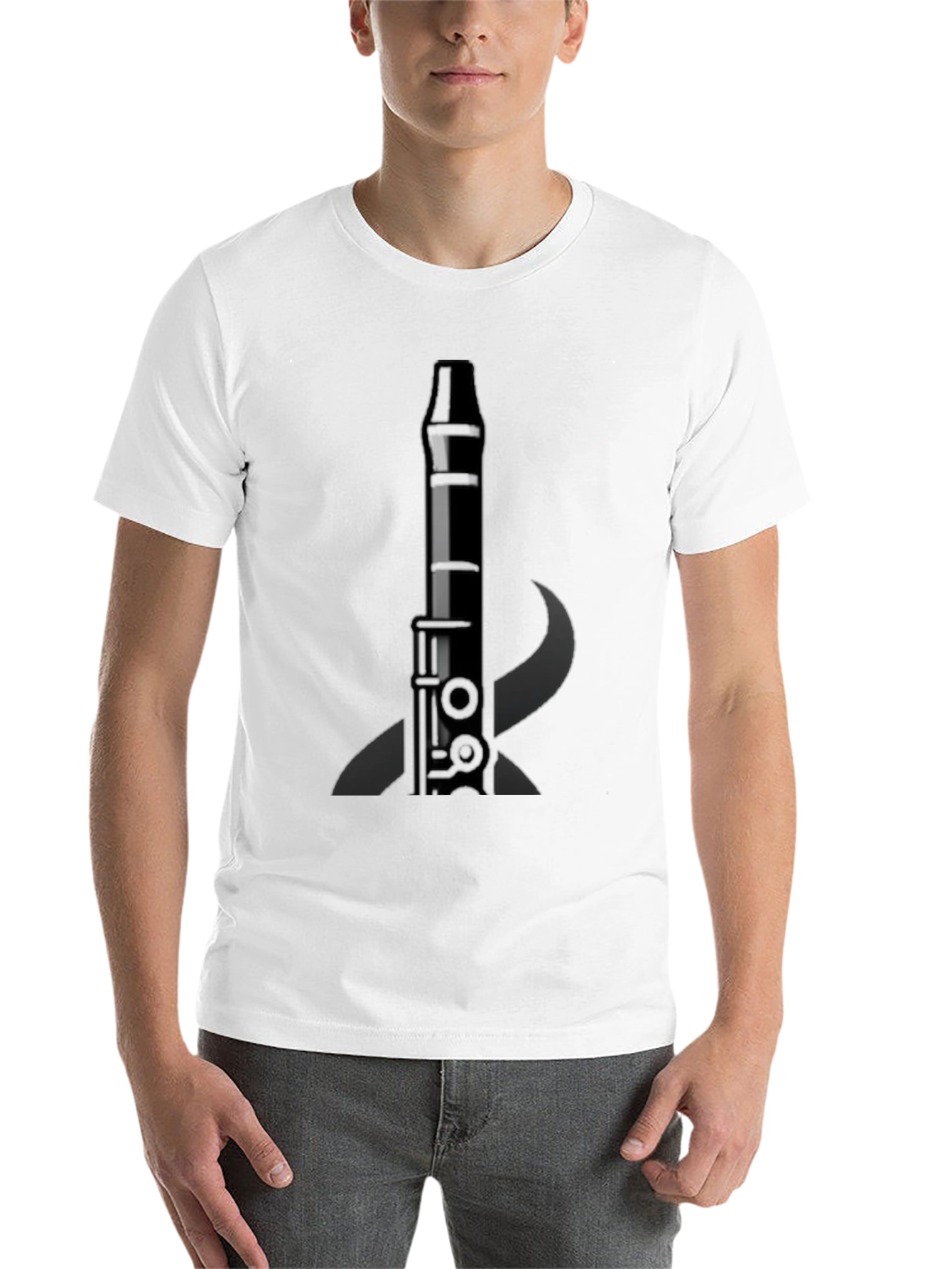 Black Clarinet Graphic Tee - Music Lover's T-Shirt view 14