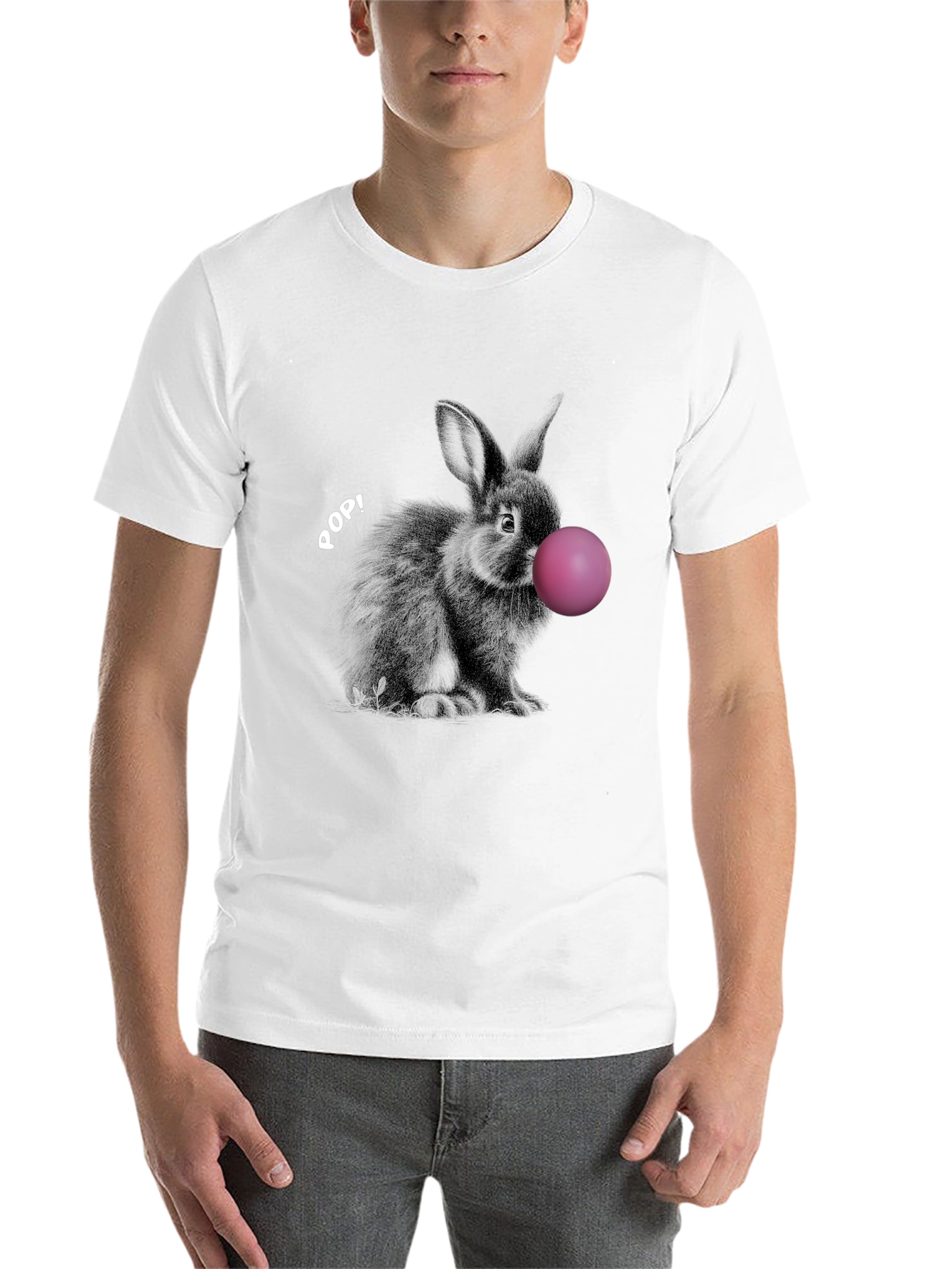 Black Rabbit Bubble Gum Pop Graphic T-Shirt view 14