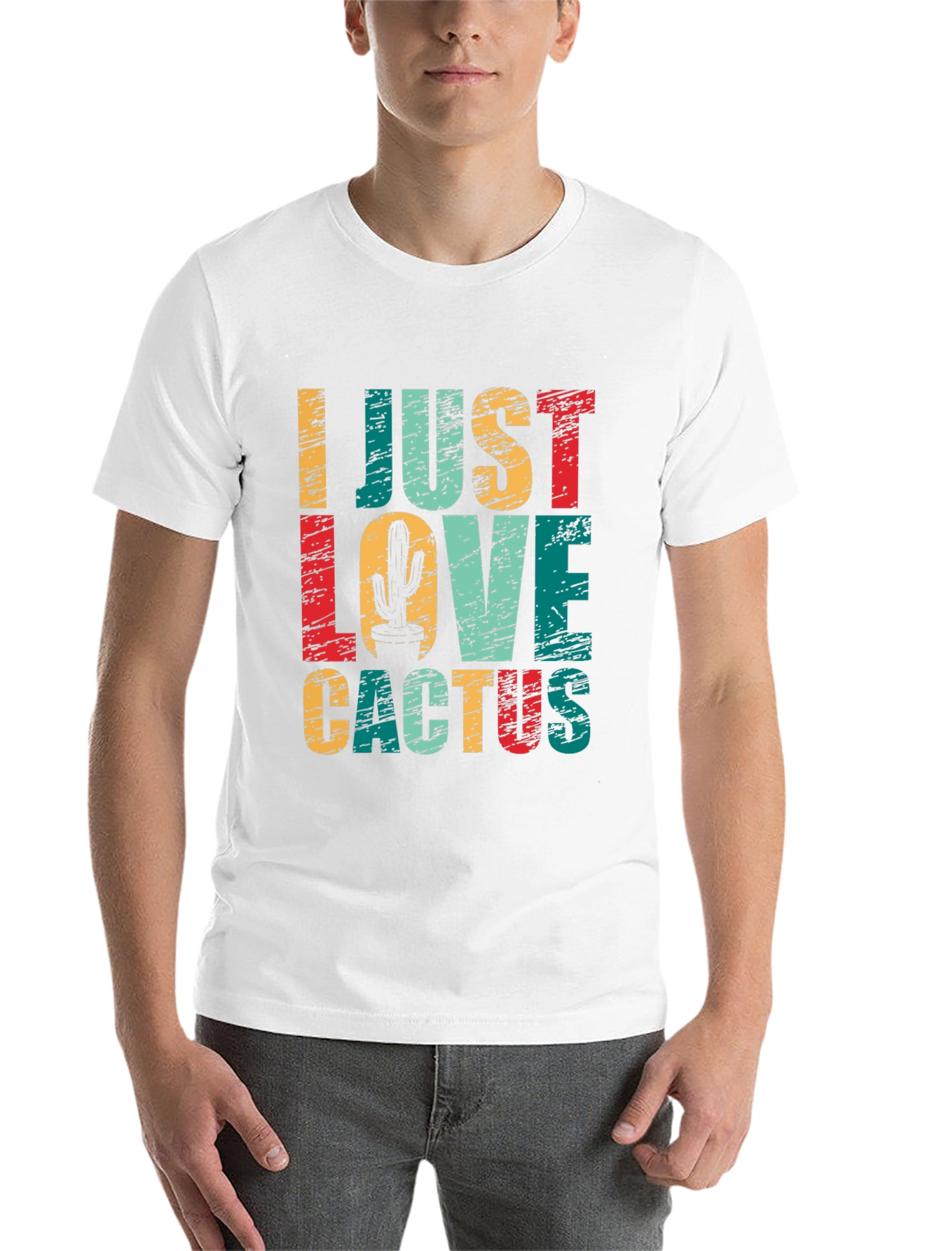 Black I Just Love Cactus Graphic T-Shirt - Unisex Cotton Tee view 14