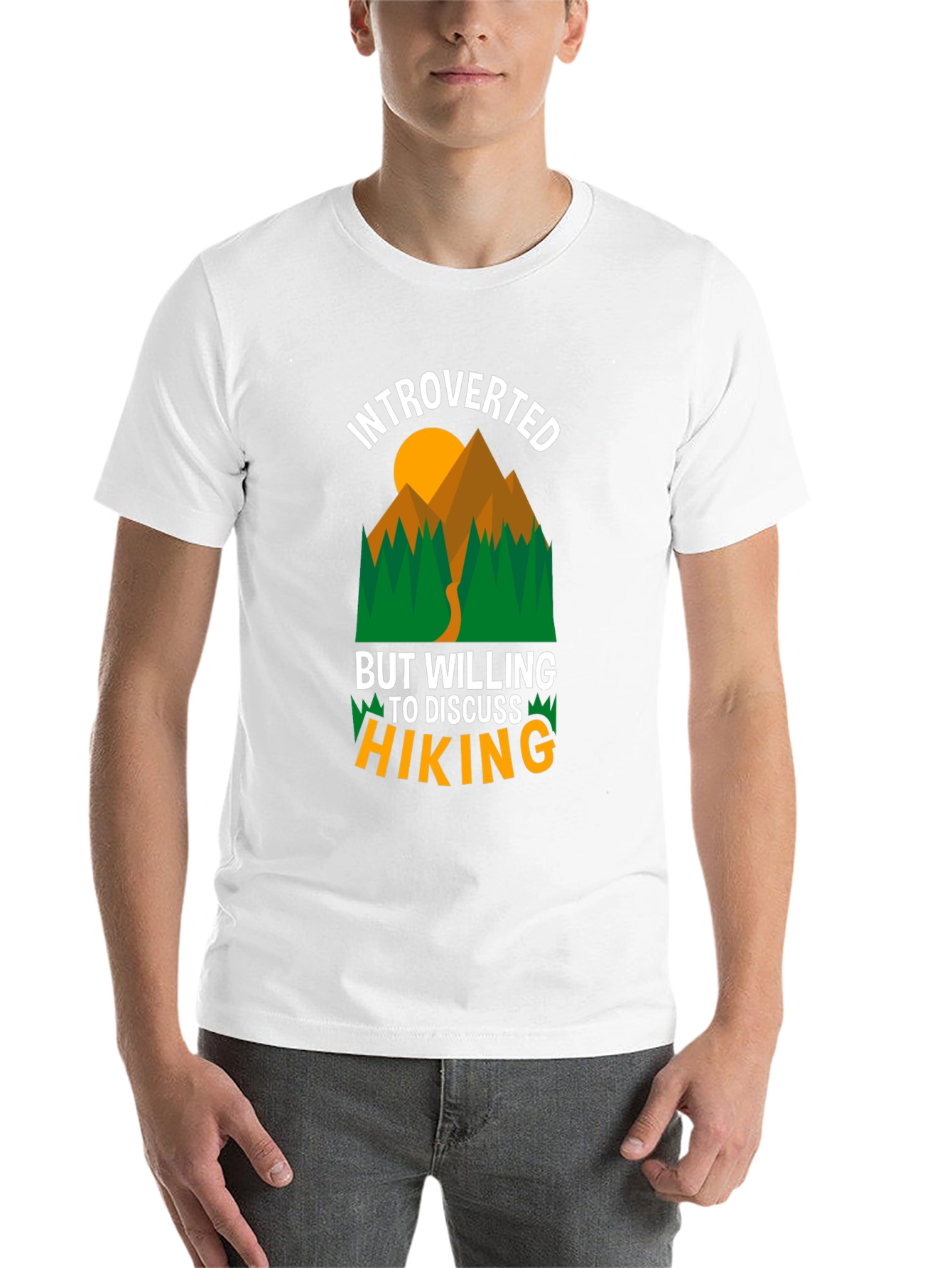 Black Introverted Hiking Graphic T-Shirt view 14