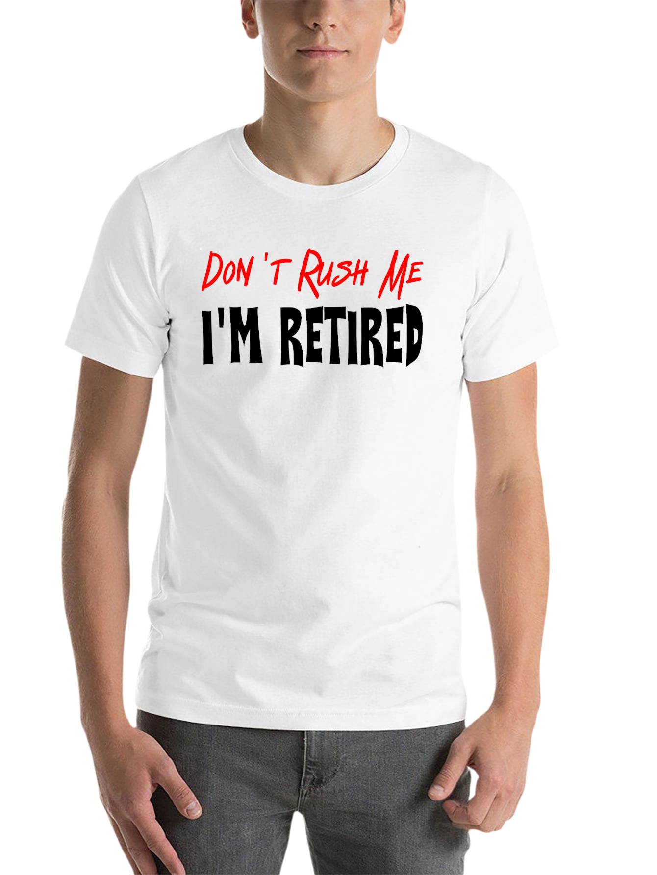 Black Retired Black Graphic Tee: Don't Rush Me Slogan view 14