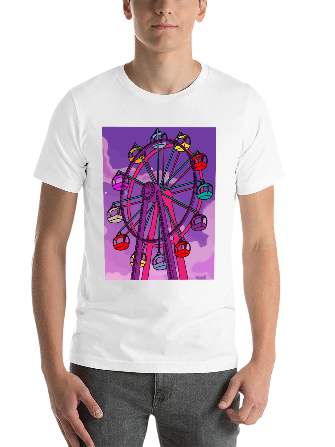 Black Ferris Wheel Graphic Tee - Fun Carnival Shirt view 14
