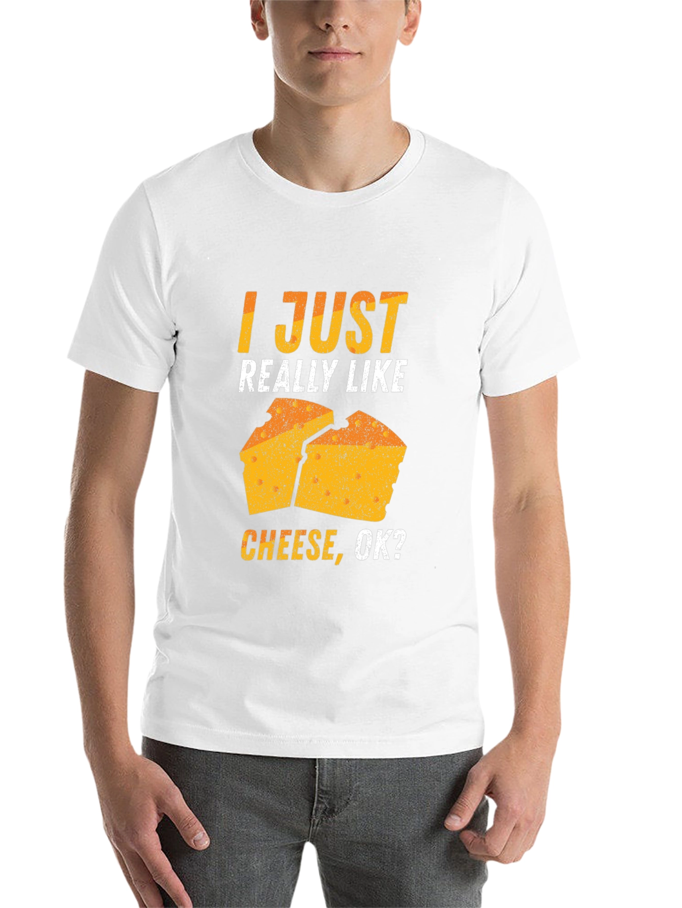 Black Funny Cheese Lover T-Shirt - I Just Really Like Cheese view 14