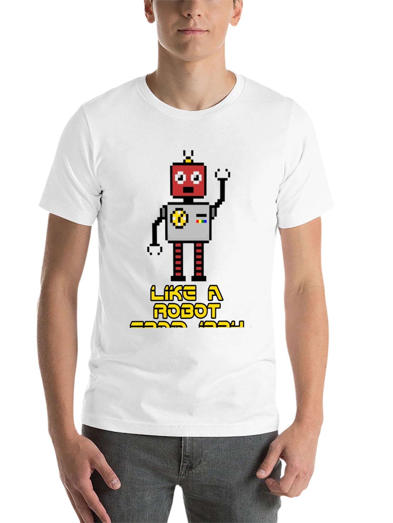 Black Retro Robot Graphic T-Shirt - Black view 14