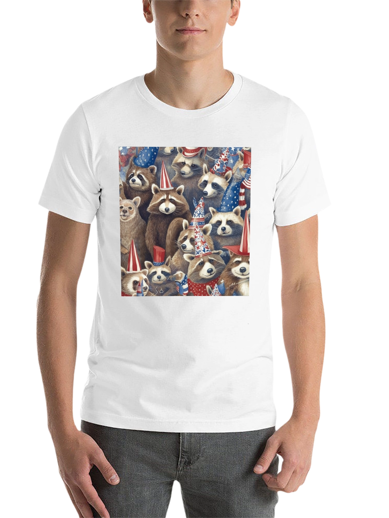 Black Patriotic Raccoon T-Shirt view 14