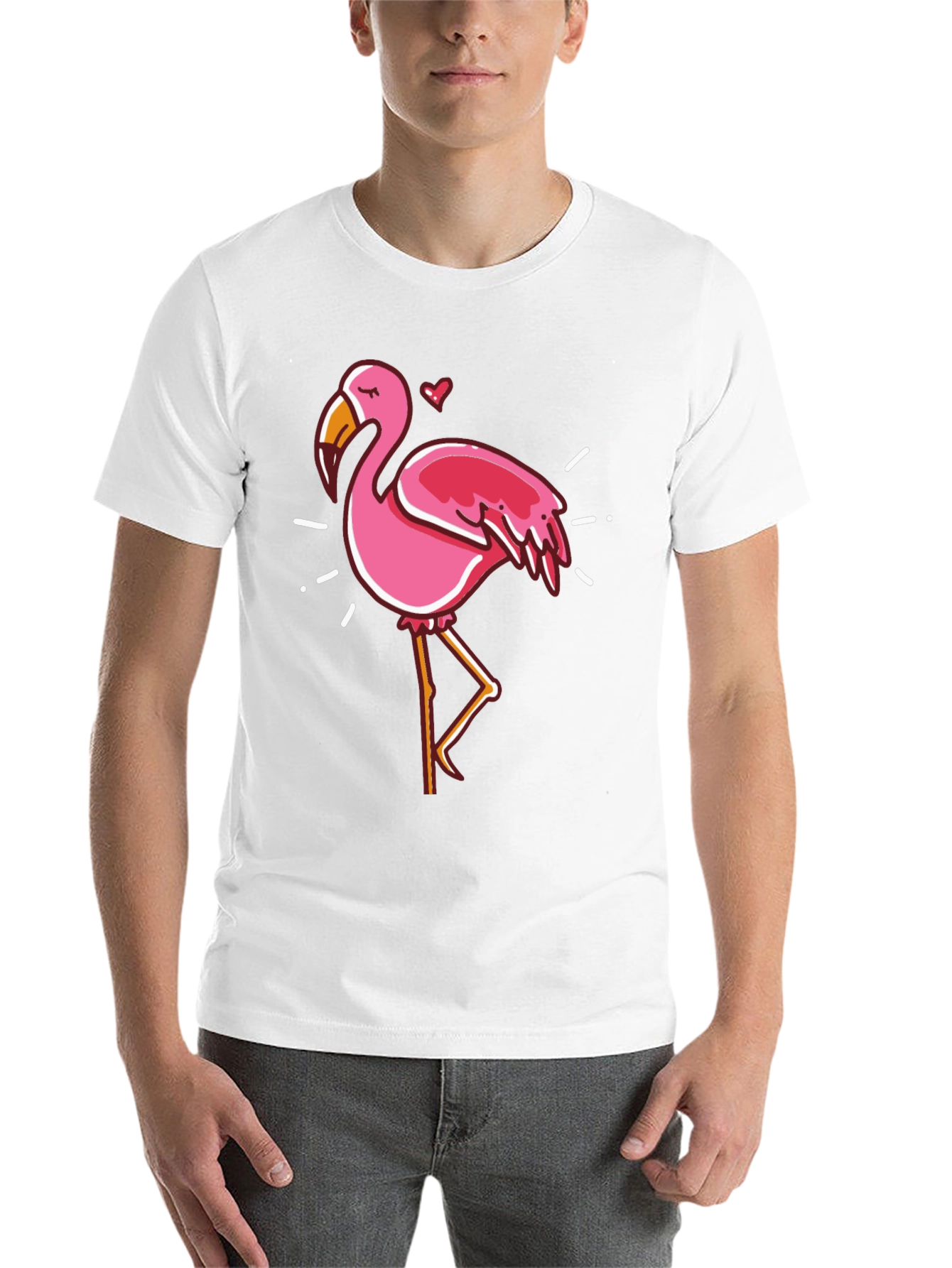 Black Fun Flamingo Graphic Black T-Shirt view 14