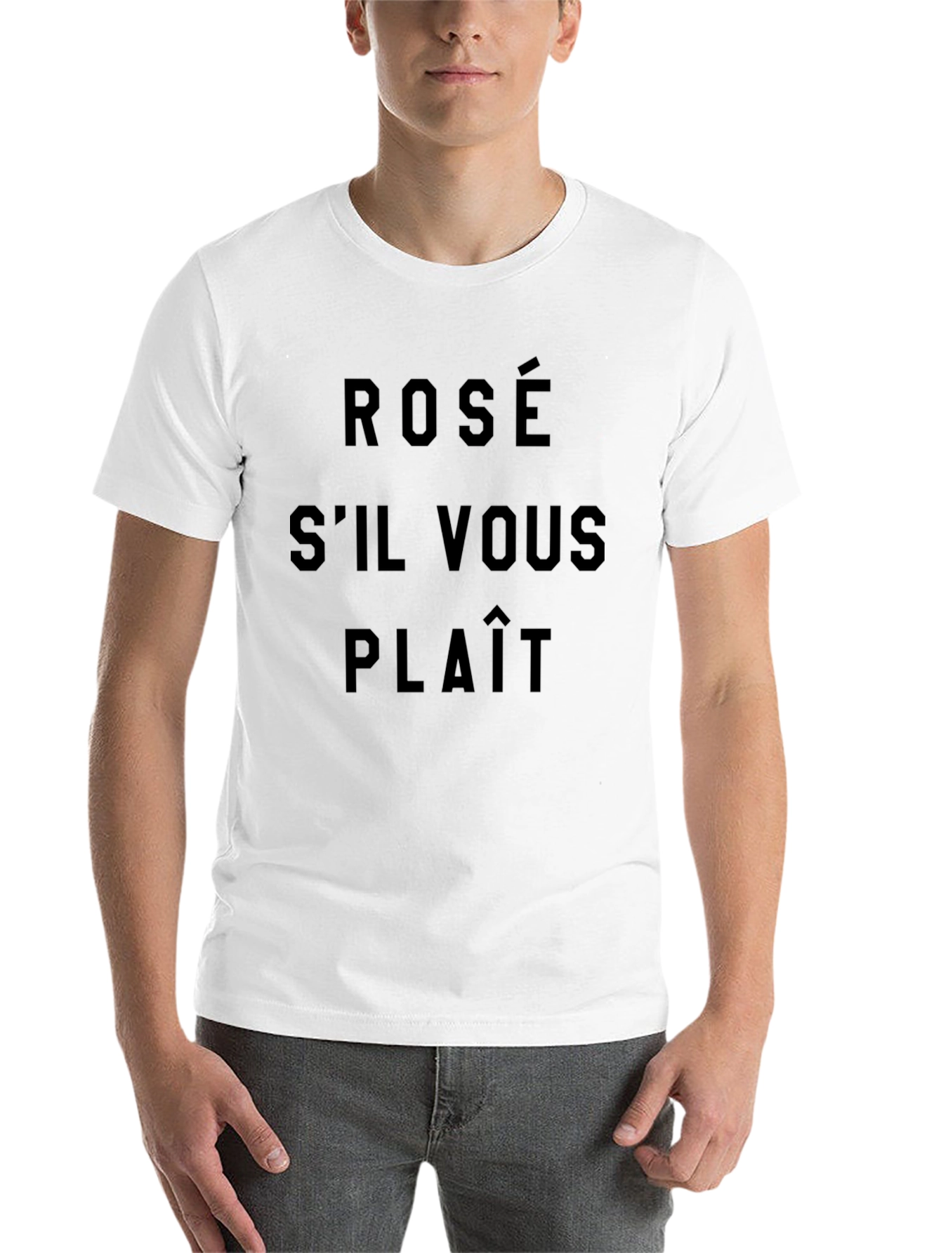 Black Rosé S'il Vous Plaît T-Shirt - Stylish French Saying Tee view 14