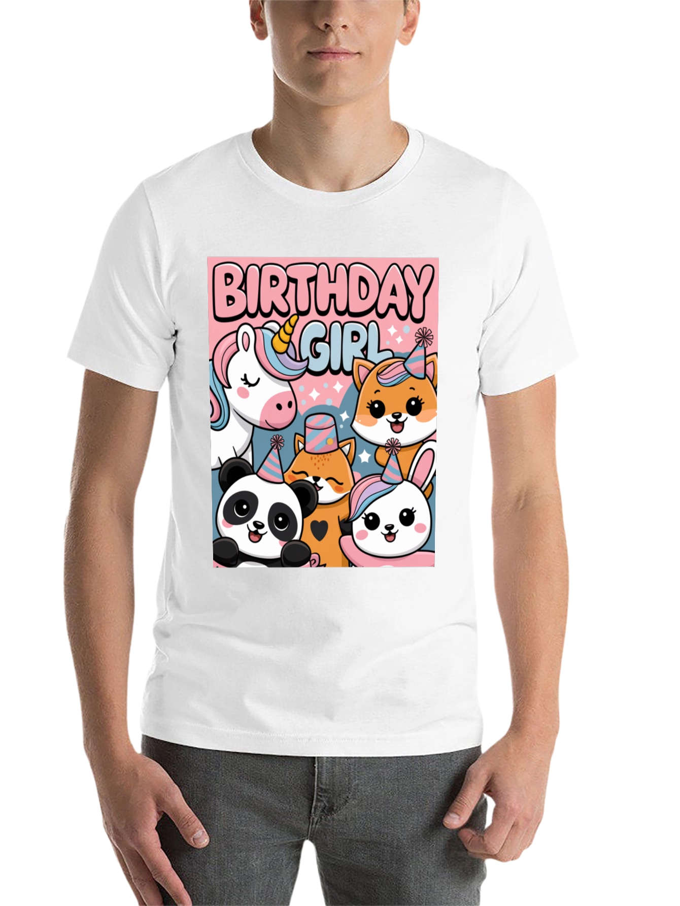 Black Birthday Girl Animal Party T-Shirt view 14