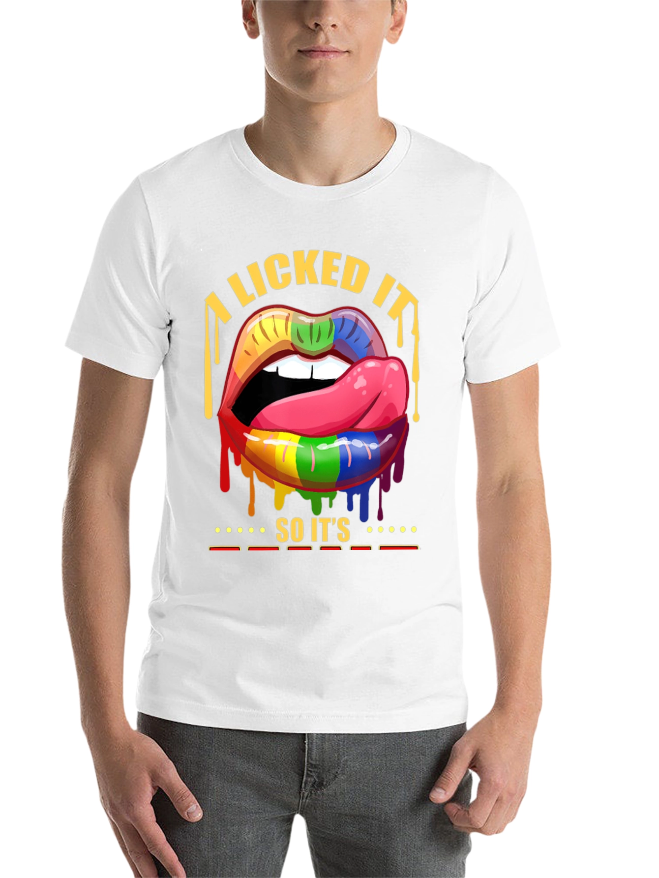Black Rainbow Lips Pride T-Shirt view 14