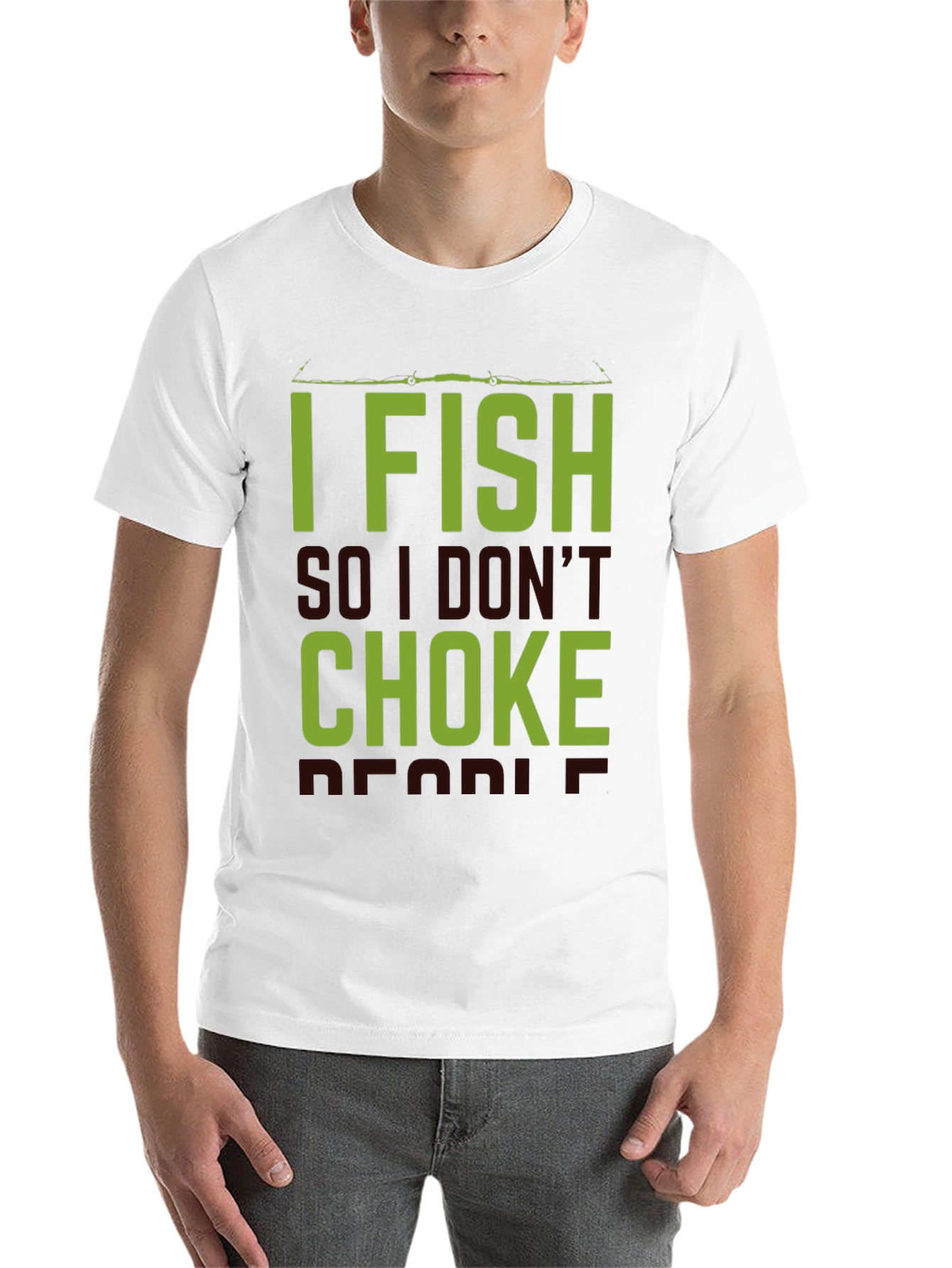 Black I Fish So I Don't Choke People Black T-Shirt view 14