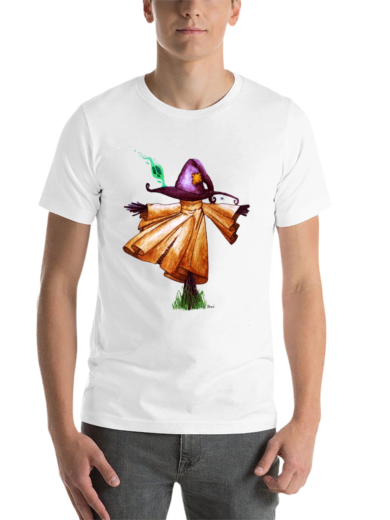 Black Scarecrow Graphic Tee - Spooky Season Style view 14