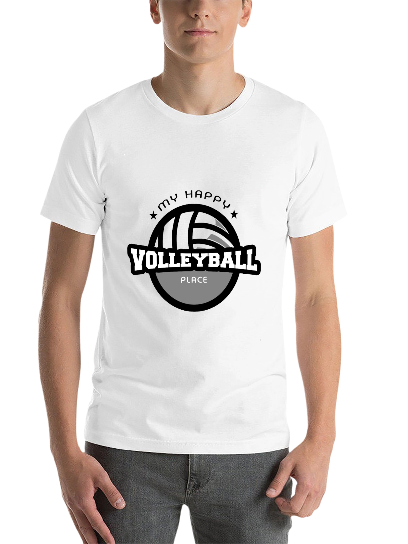 Black Volleyball T-Shirt - My Happy Place view 14