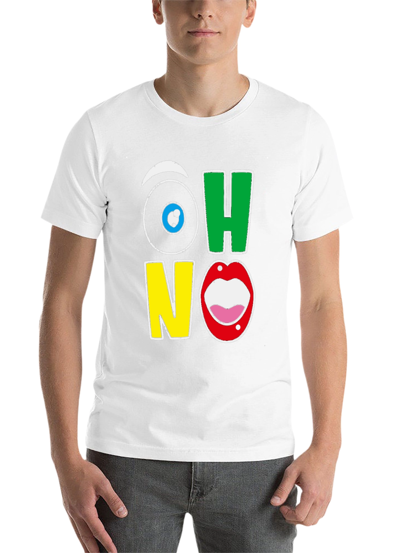 Black Oh No! Graphic Tee - Quirky T-Shirt view 14