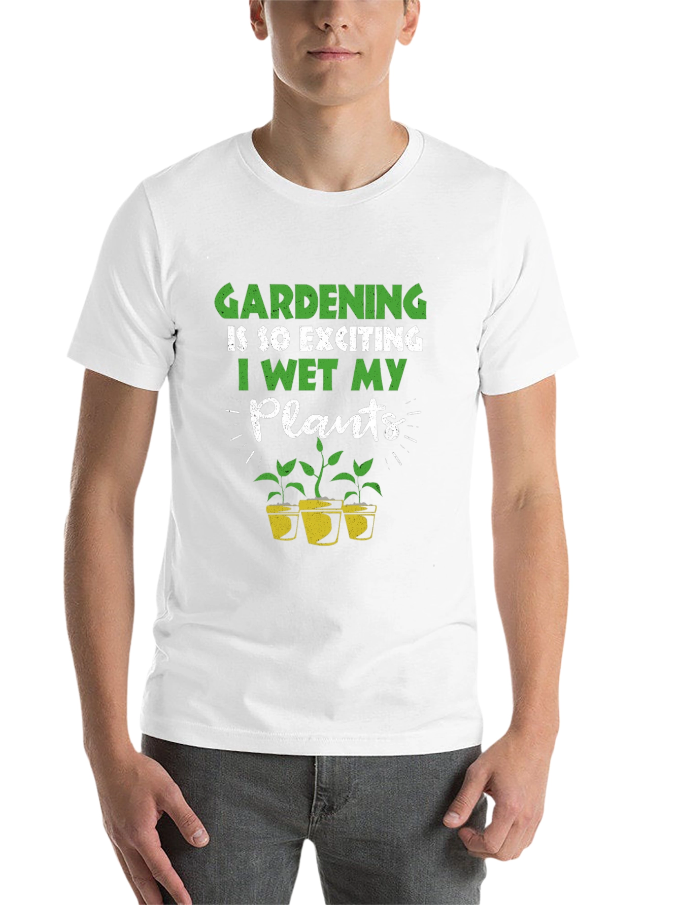 Black Gardening T-Shirt: I Wet My Plants view 14