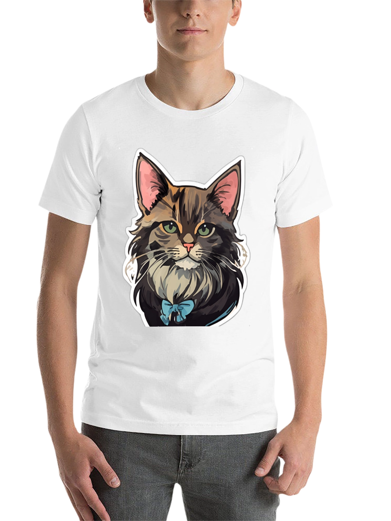 Black Cat with Bow Tie Graphic Tee view 14