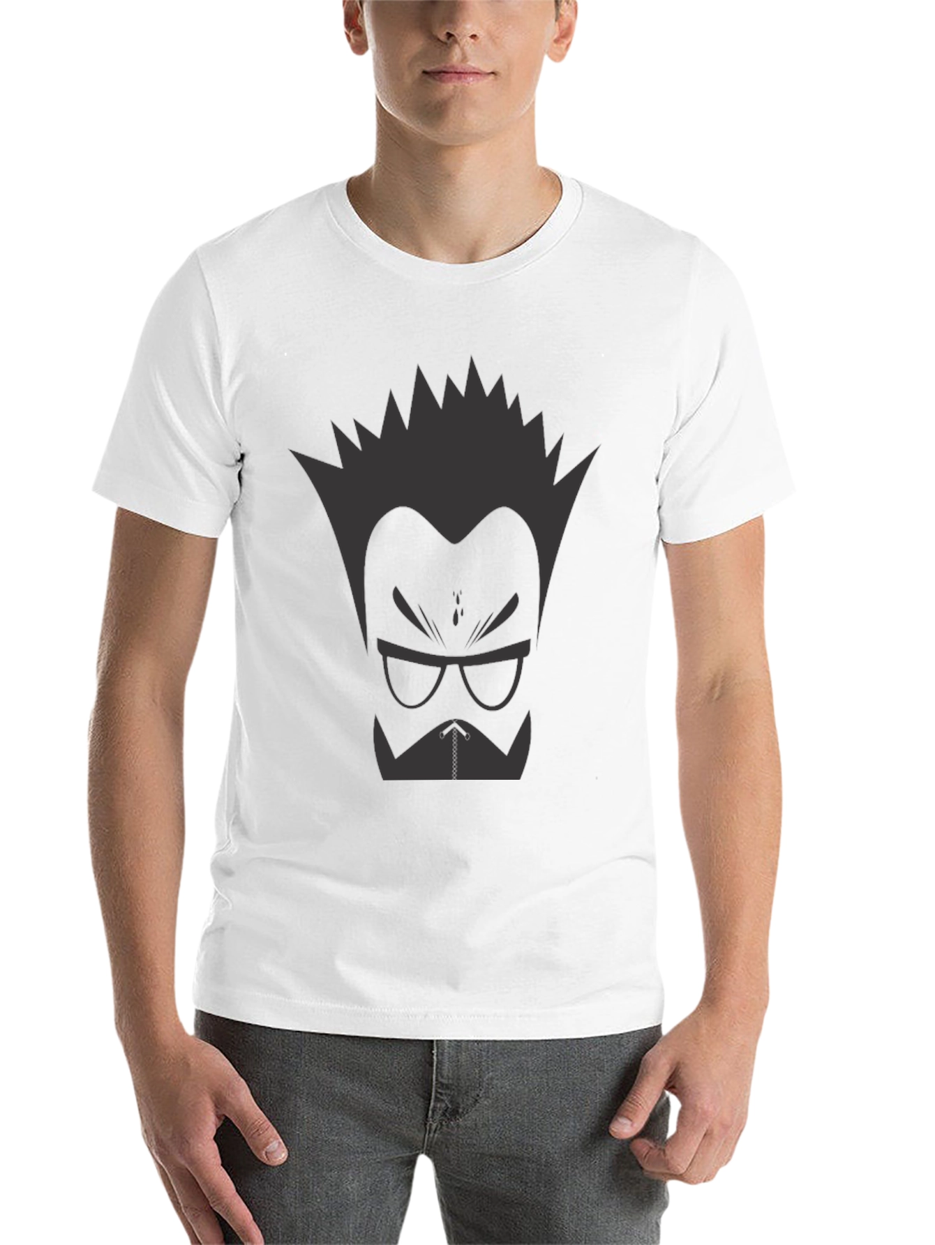 Black Cool Graphic T-Shirt - Cartoon Style view 14