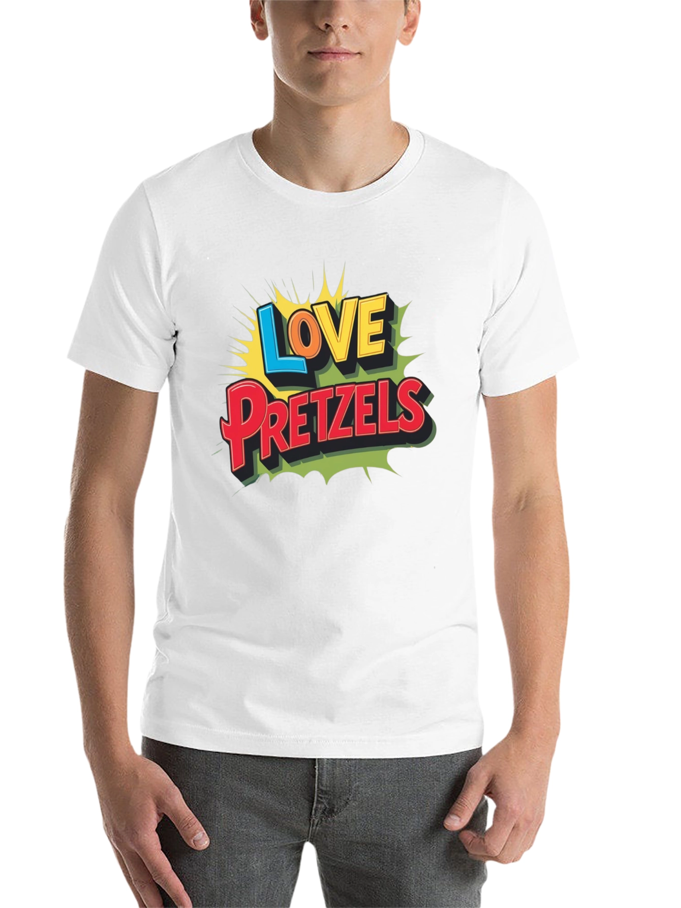 Black Love Pretzels Graphic Tee - Novelty Food Shirt view 14