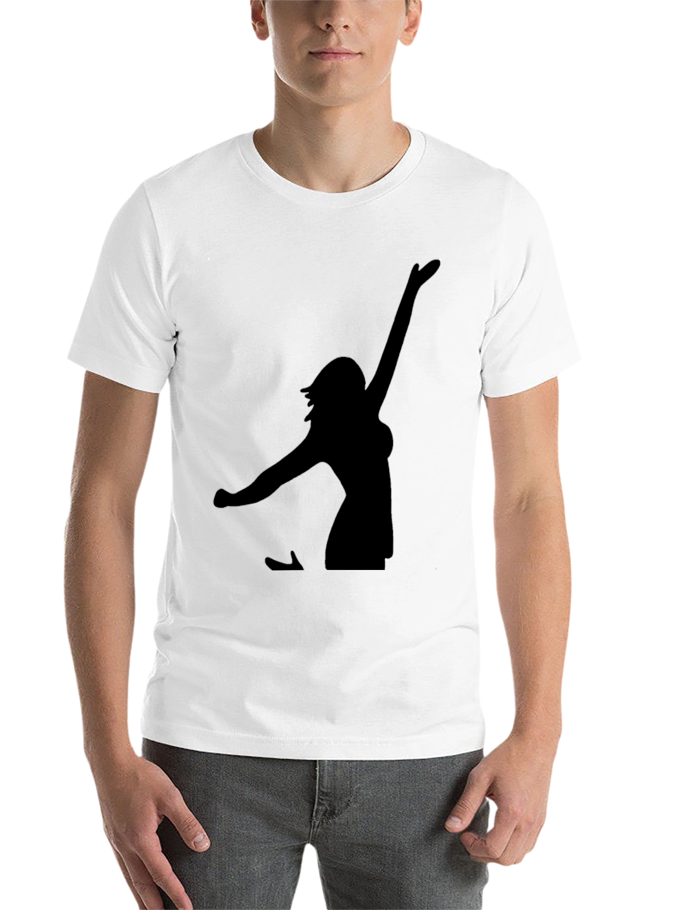 Black Silhouette Graphic Tee - Black Cotton Blend view 14