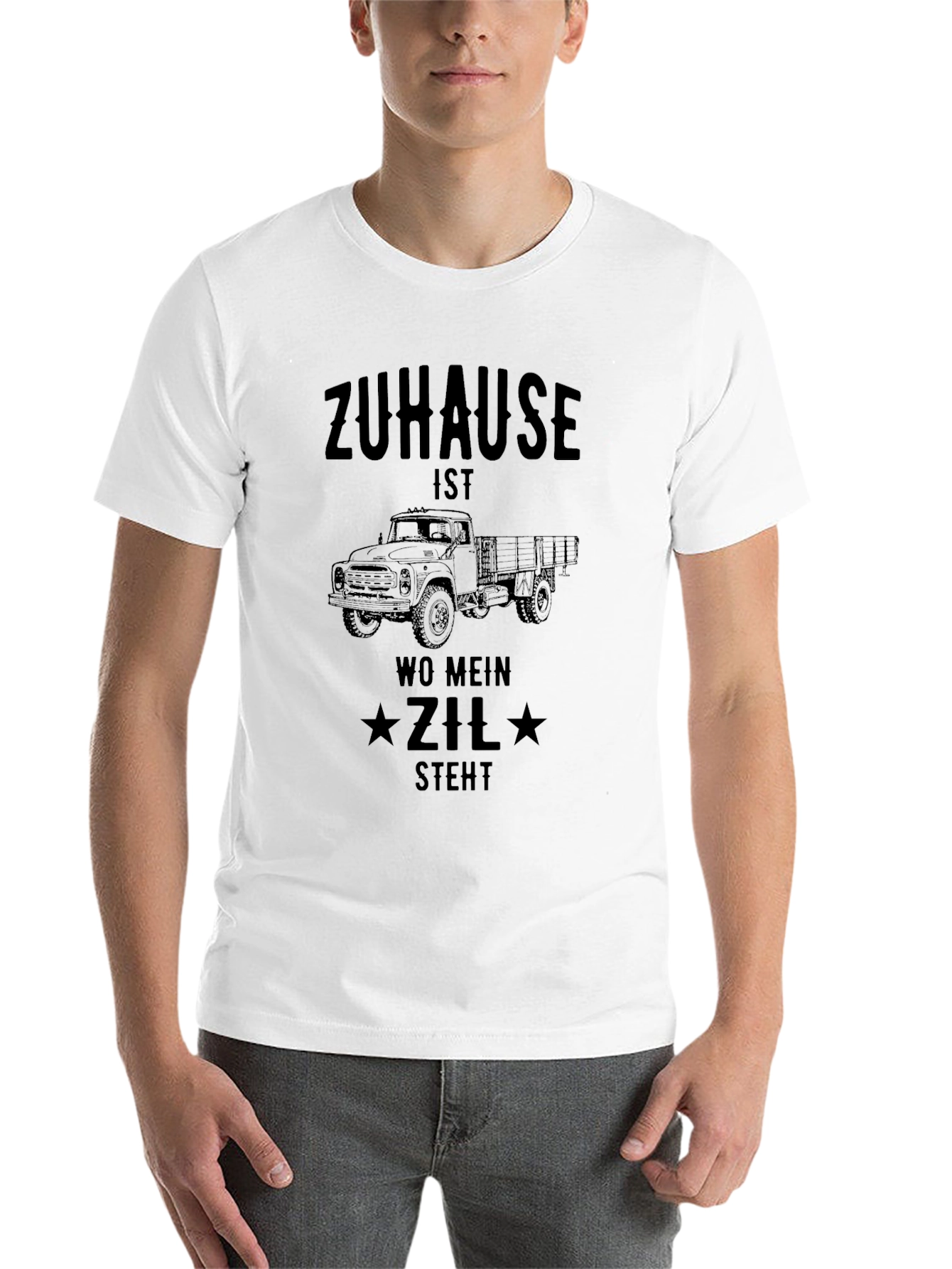 Black Zuhause Zil Truck T-Shirt - Men's Black Graphic Tee view 14
