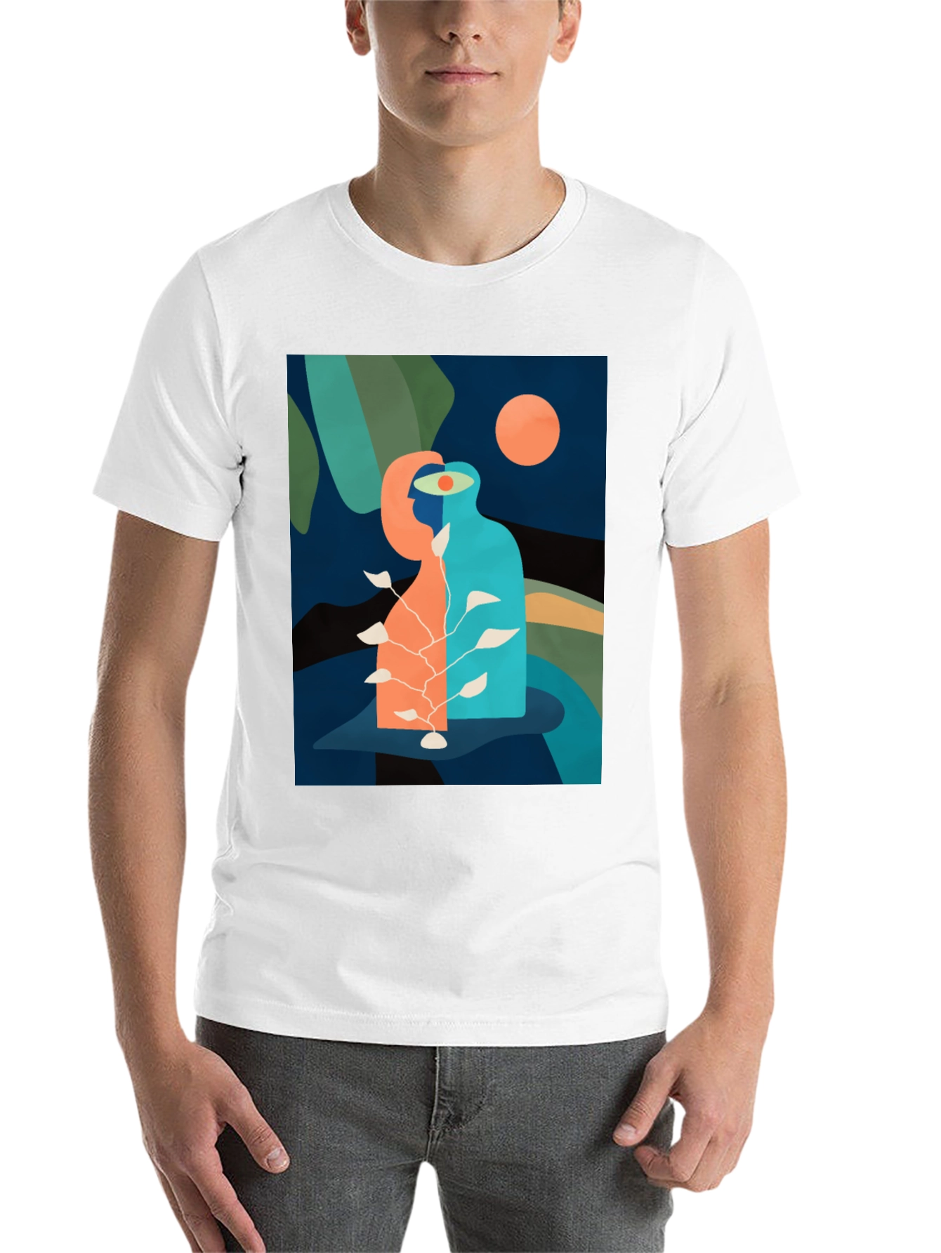 Black Abstract Art Graphic Tee - Modern Design, Unisex Fit view 14