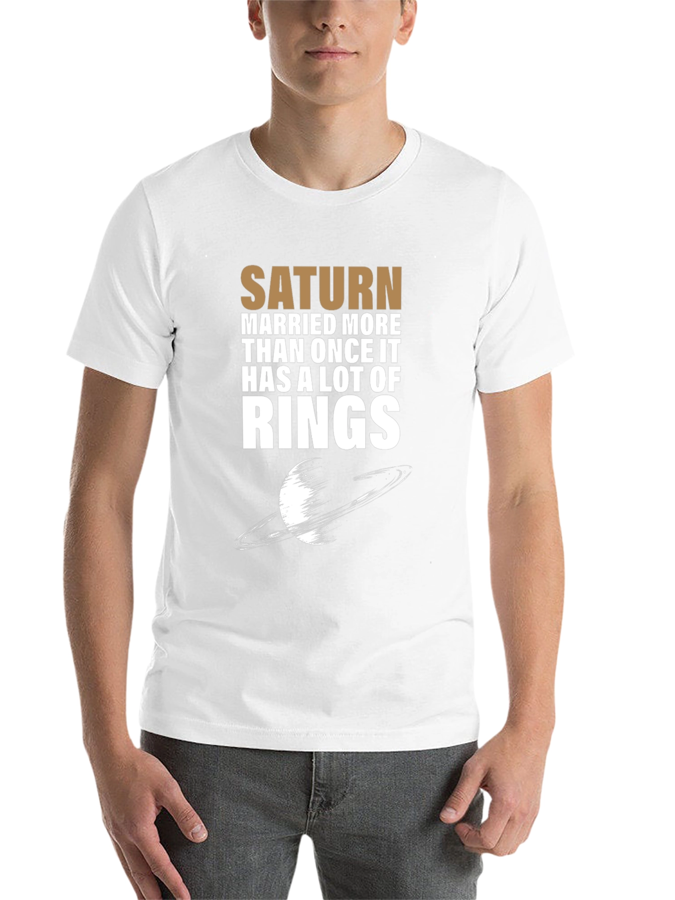 Black Saturn Rings Graphic Novelty T-Shirt view 14