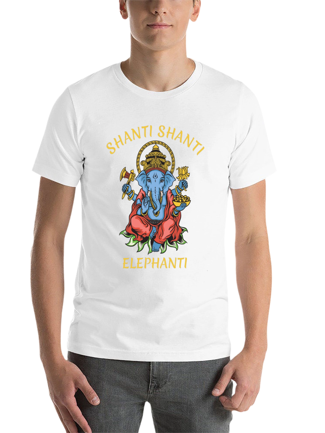 Black Shanti Elephant Graphic T-Shirt - Premium Cotton view 14