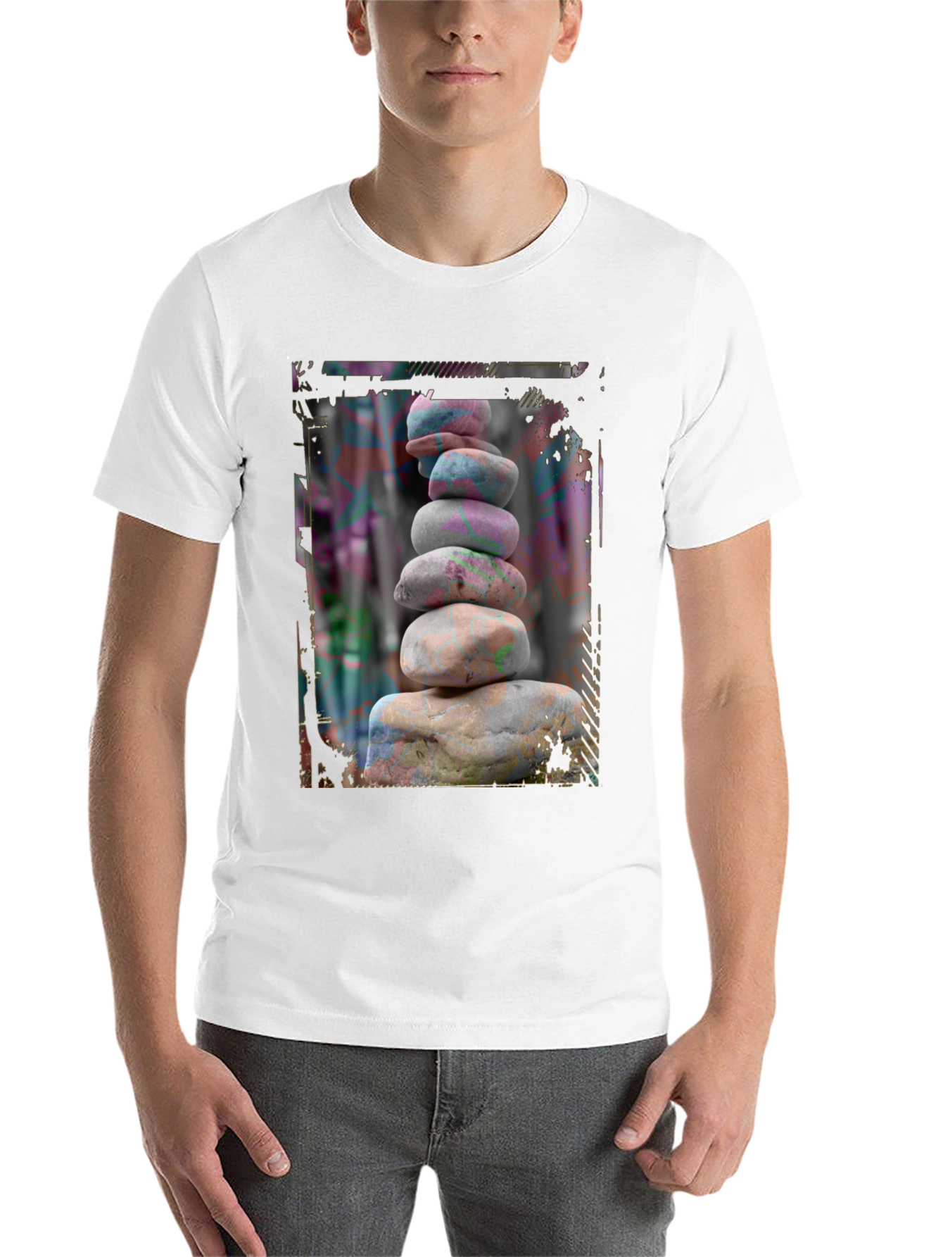 Black Zen Stone Stack Graphic Tee view 14