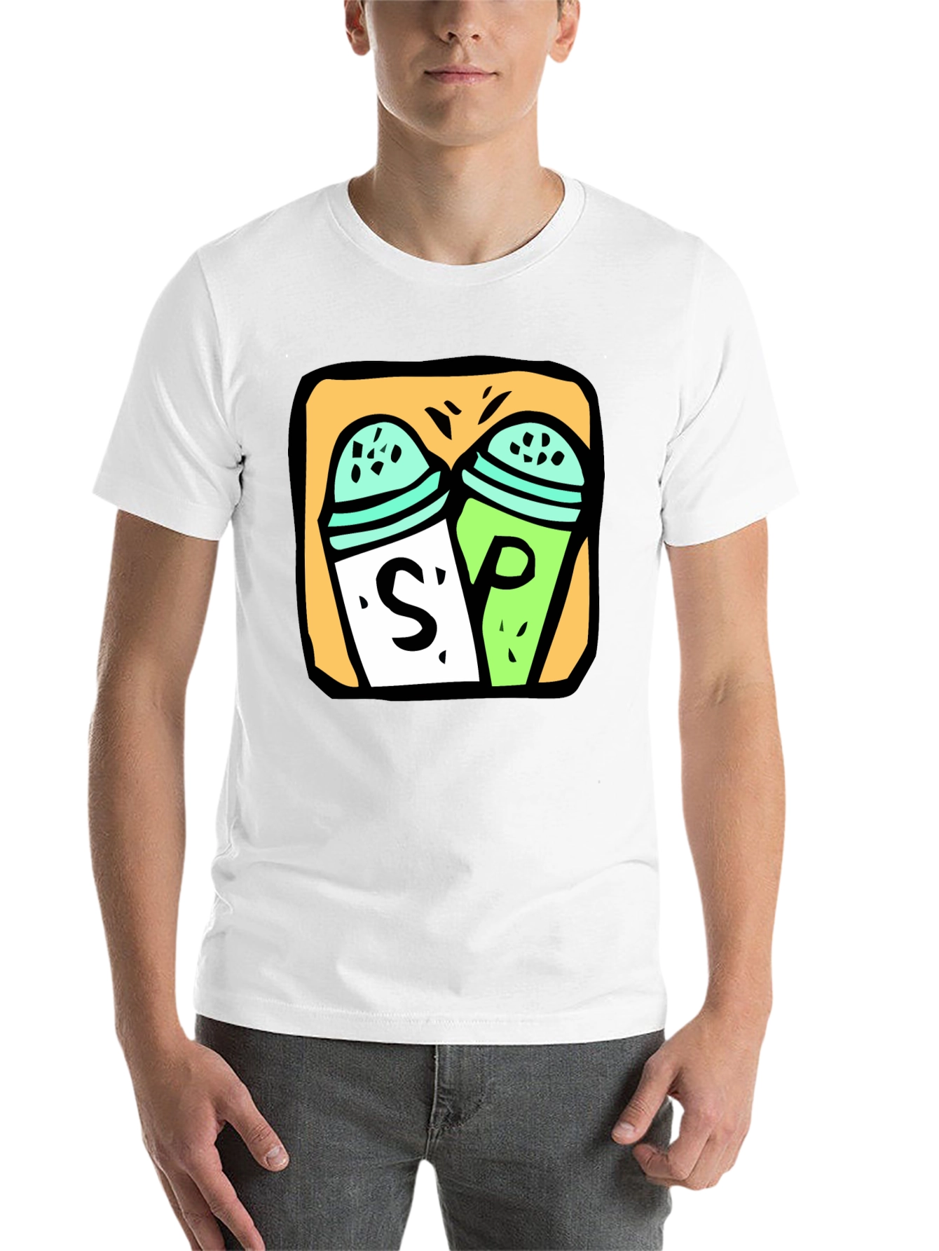 Black Salt & Pepper Graphic Tee - Black Cotton T-Shirt view 14