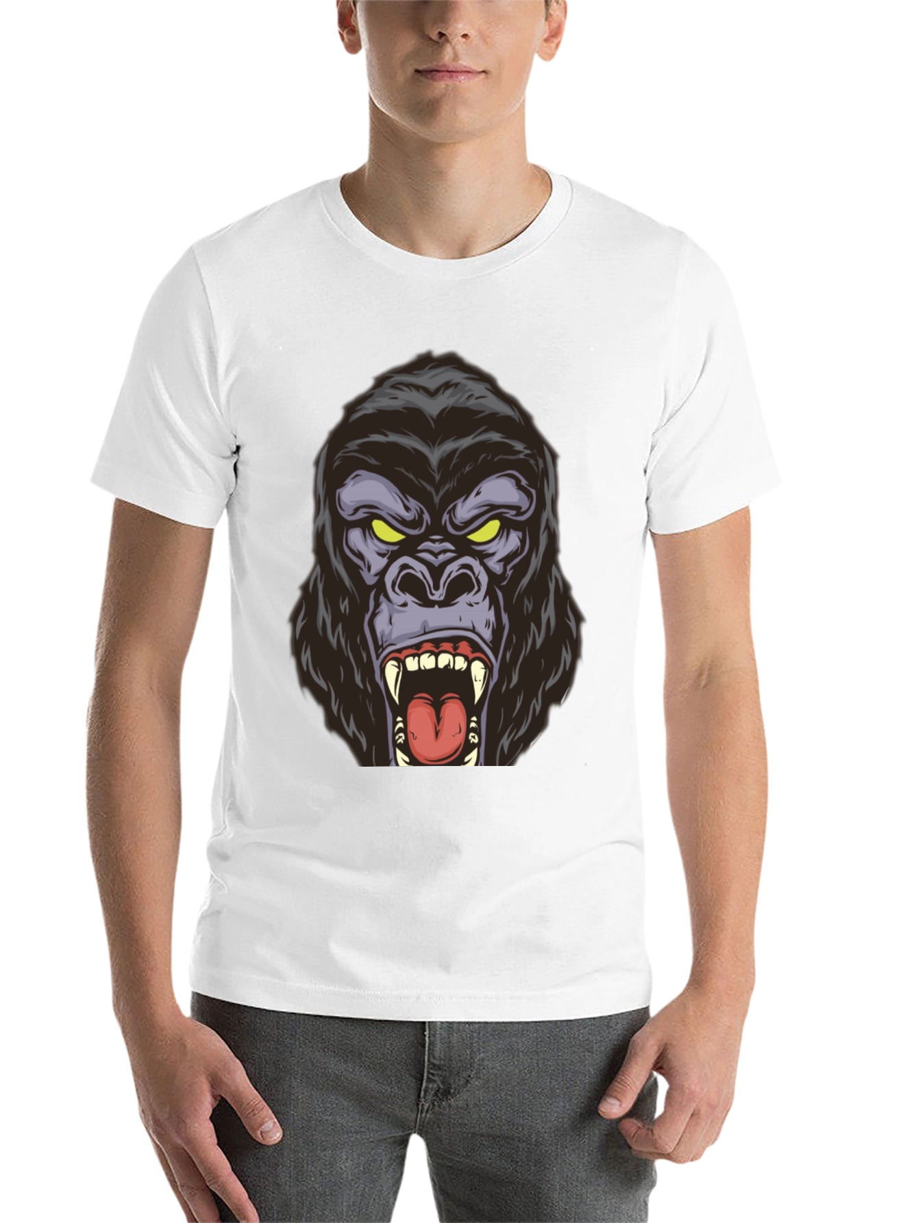 Black Roaring Gorilla Graphic Tee - Bold Black Shirt view 14