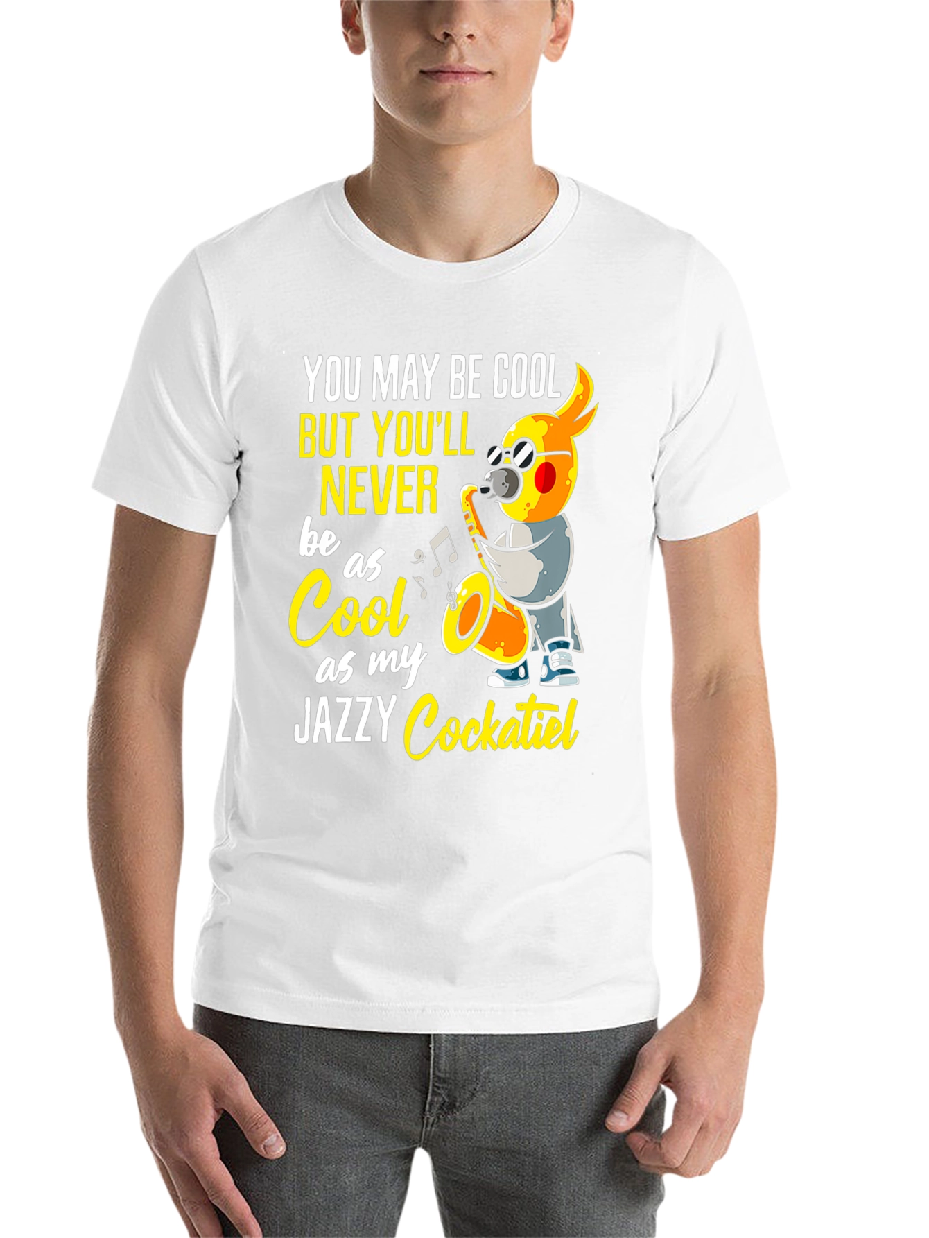 Black Jazzy Cockatiel T-Shirt - Cool Music Bird Tee view 14