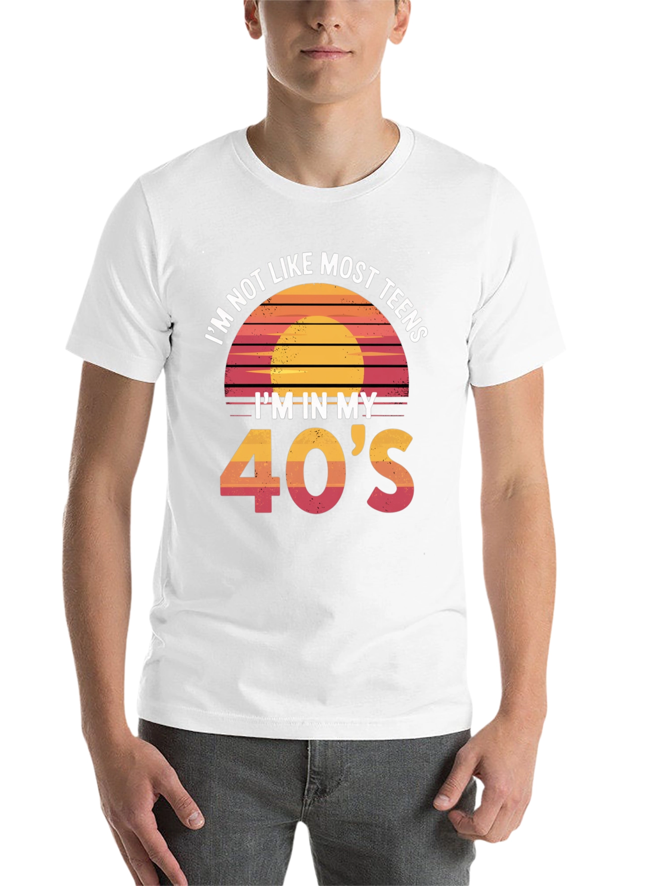 Black Funny 40's Retro Sunset T-Shirt view 14