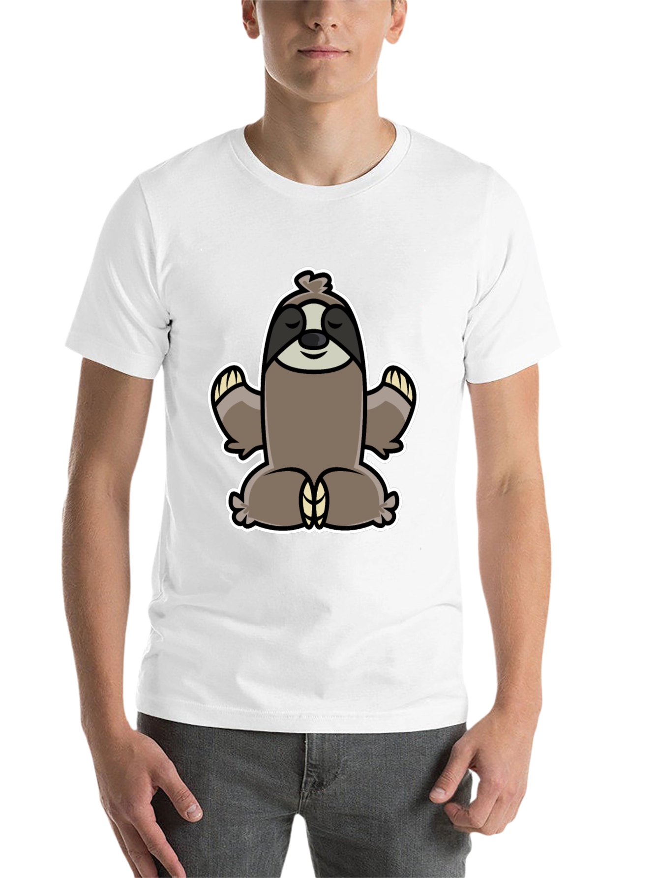 Black Meditating Sloth Graphic Tee - Relaxed Fit view 14