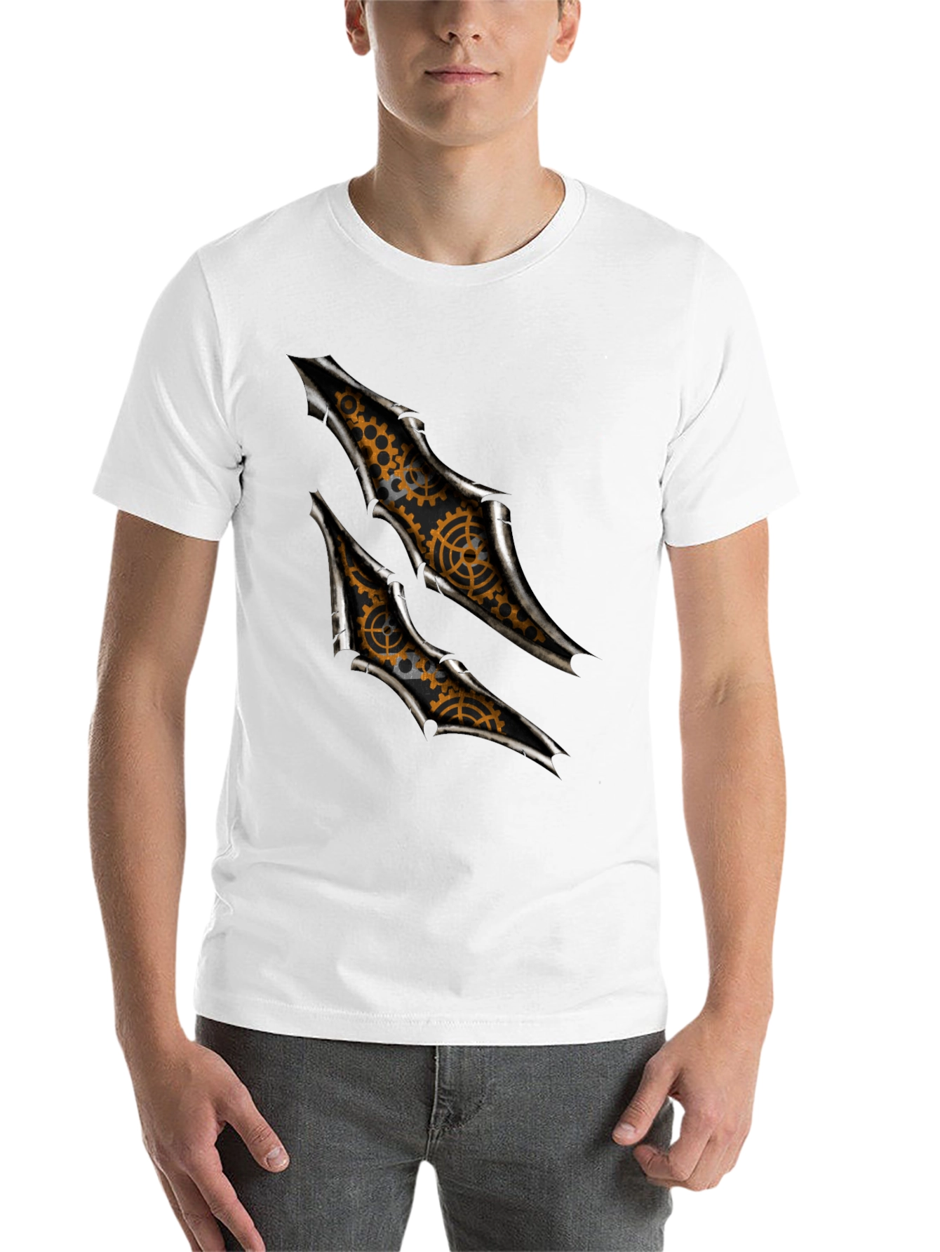 Black Steampunk Gears Graphic T-Shirt view 14