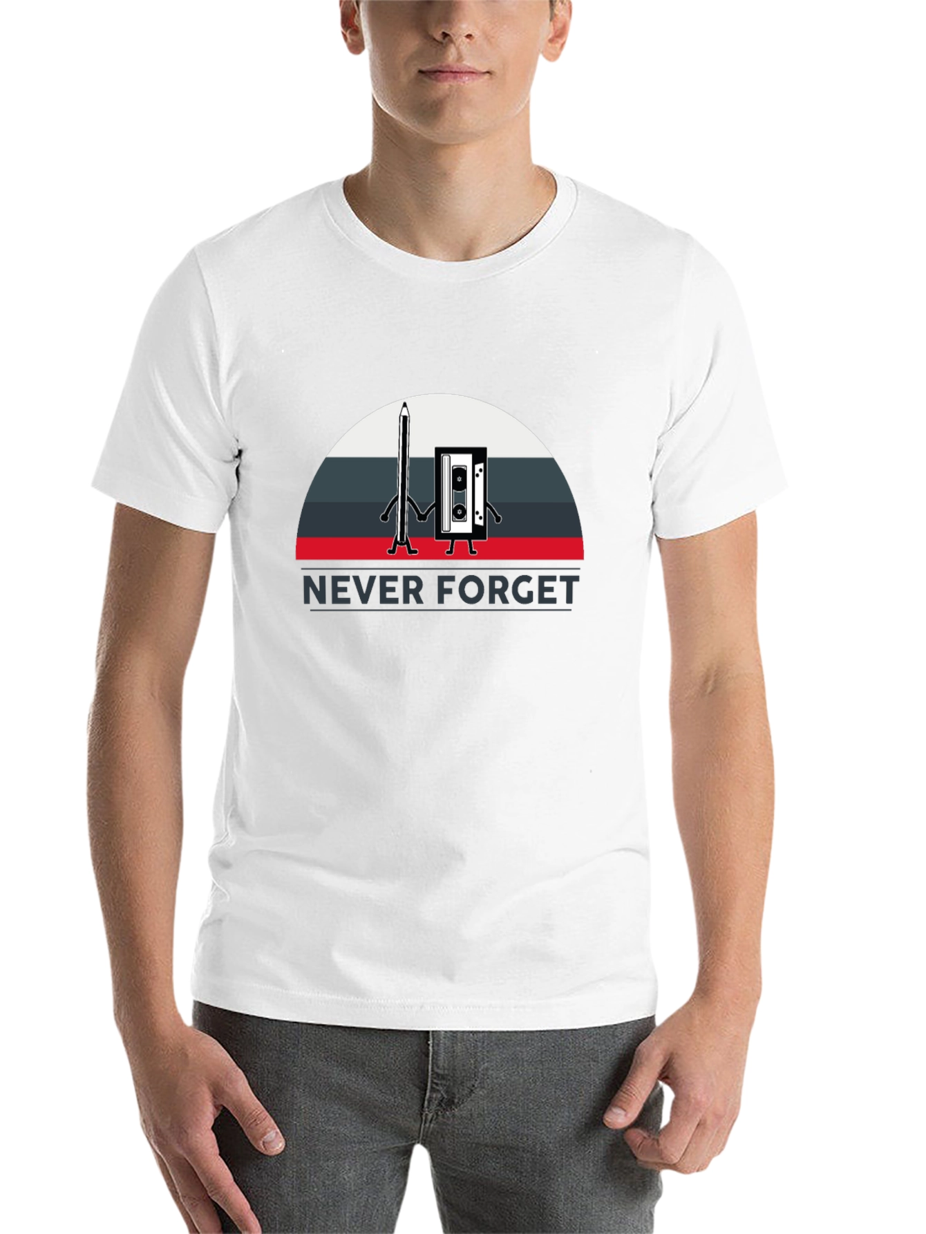 Black Retro "Never Forget" Graphic T-Shirt view 14