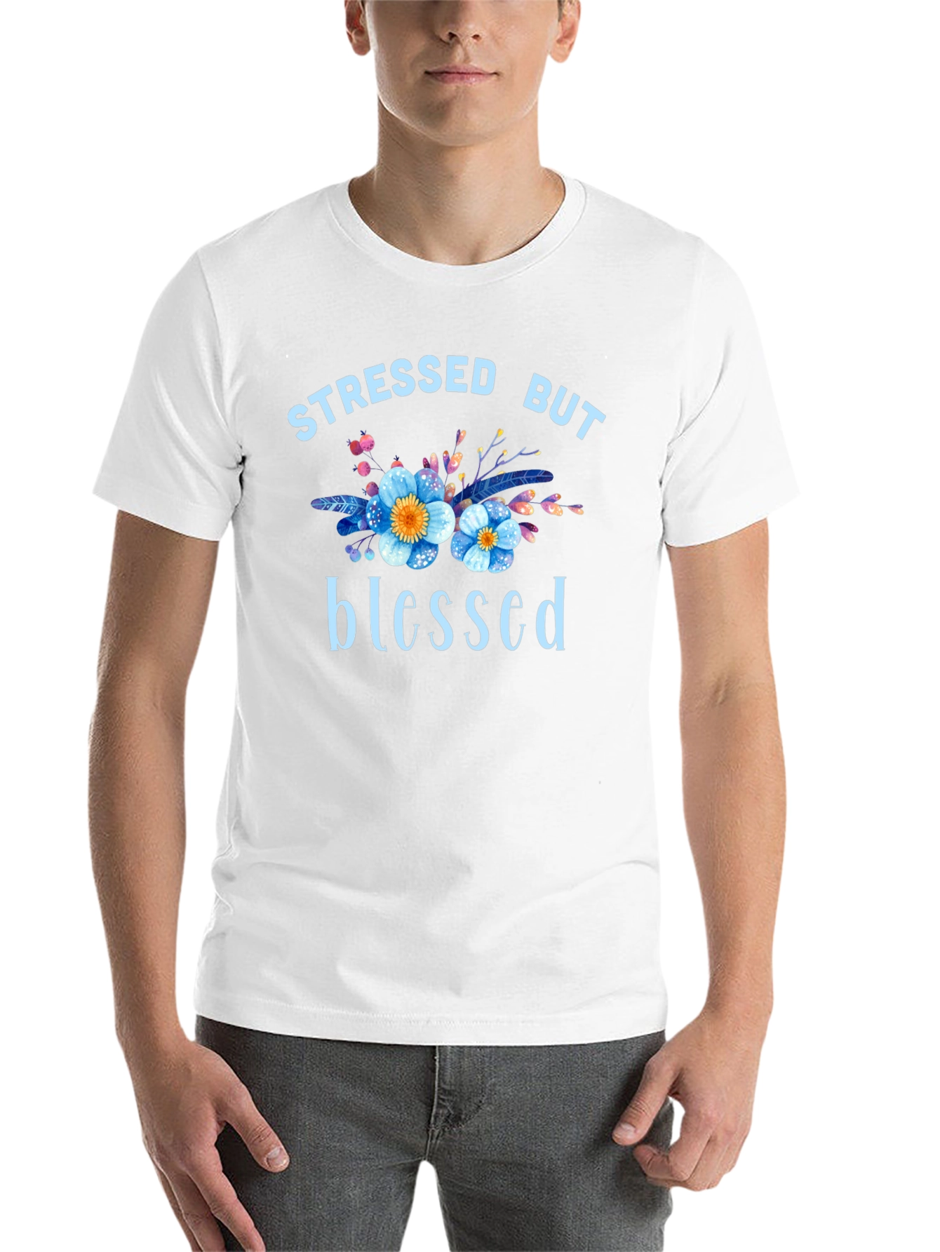 Black Stressed But Blessed Graphic T-Shirt view 14
