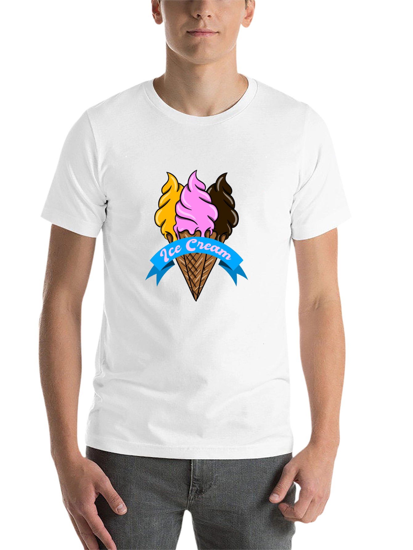 Black Ice Cream Cone Graphic Tee - Fun & Stylish T-Shirt view 14