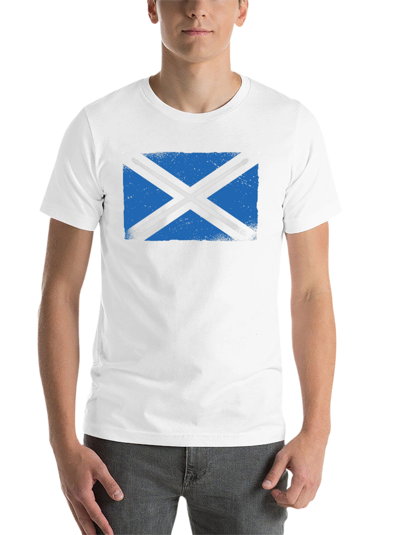 Black Scottish Flag Black T-Shirt view 14