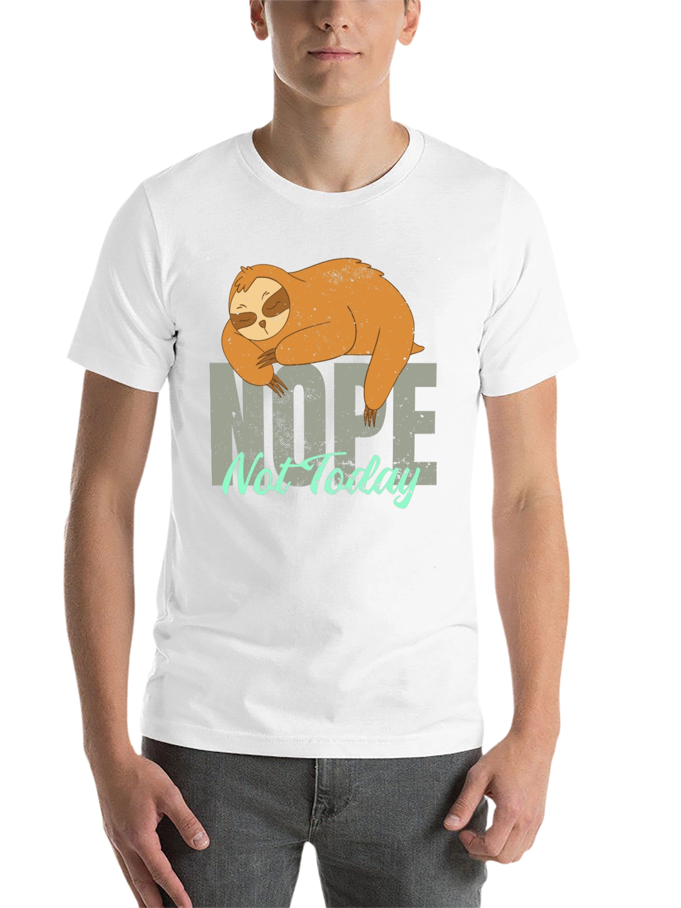 Black Nope Not Today Sloth Graphic T-Shirt - Lazy Day Apparel view 14