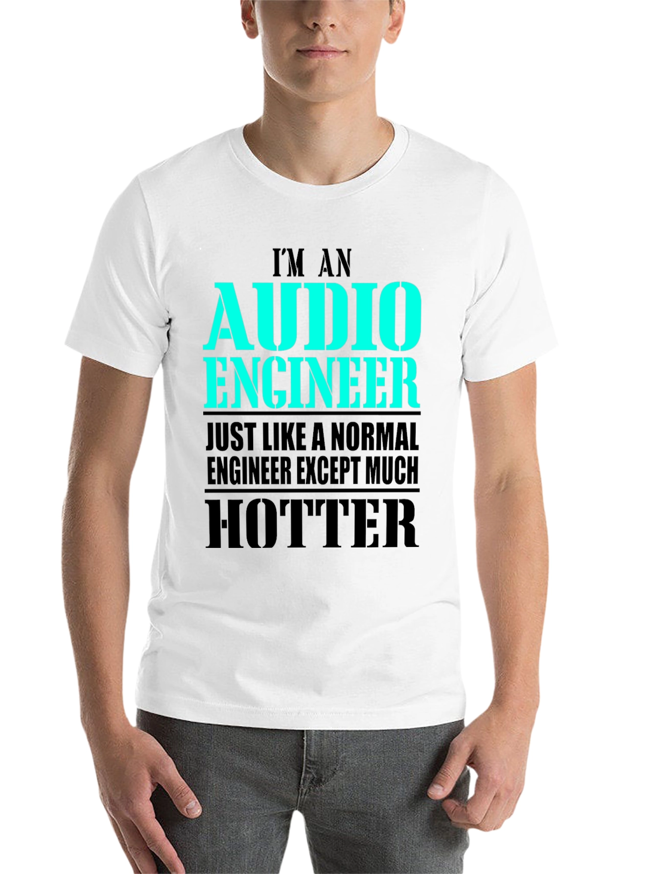 Black Funny Audio Engineer T-Shirt - Hotter Than Normal Engineer view 14