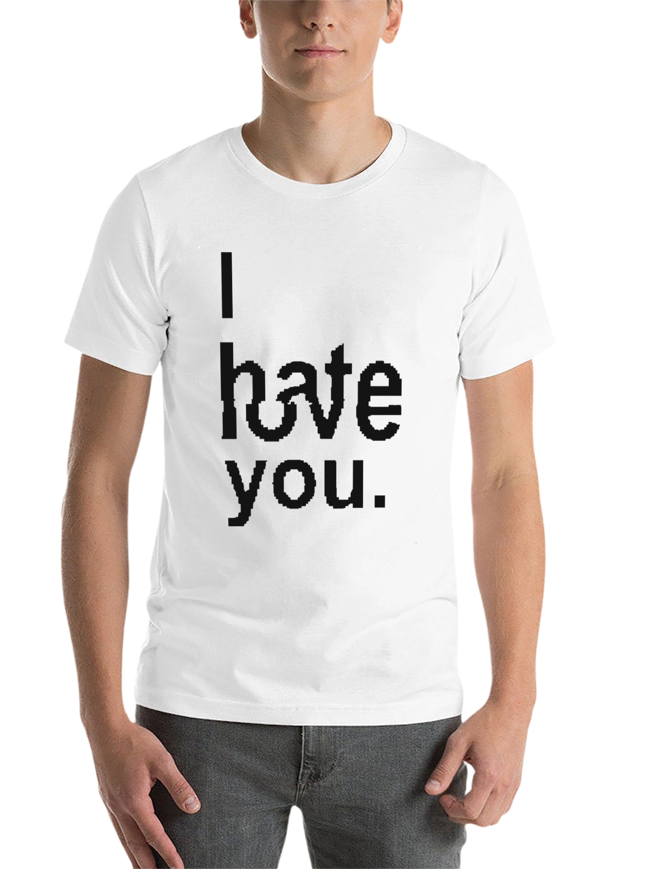Black Men's Black Graphic Tee - I Hate You view 14
