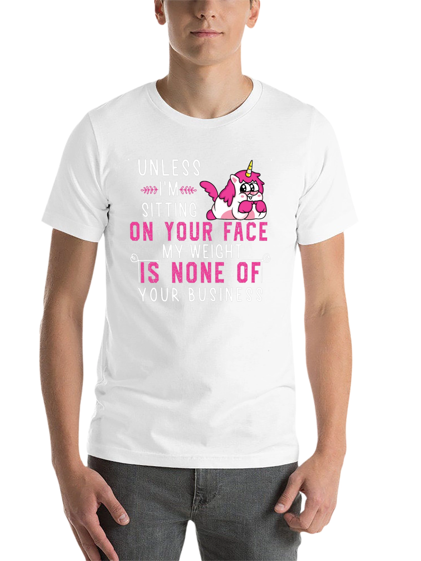 Black Unicorn Graphic T-Shirt: My Weight is None of Your Business view 14