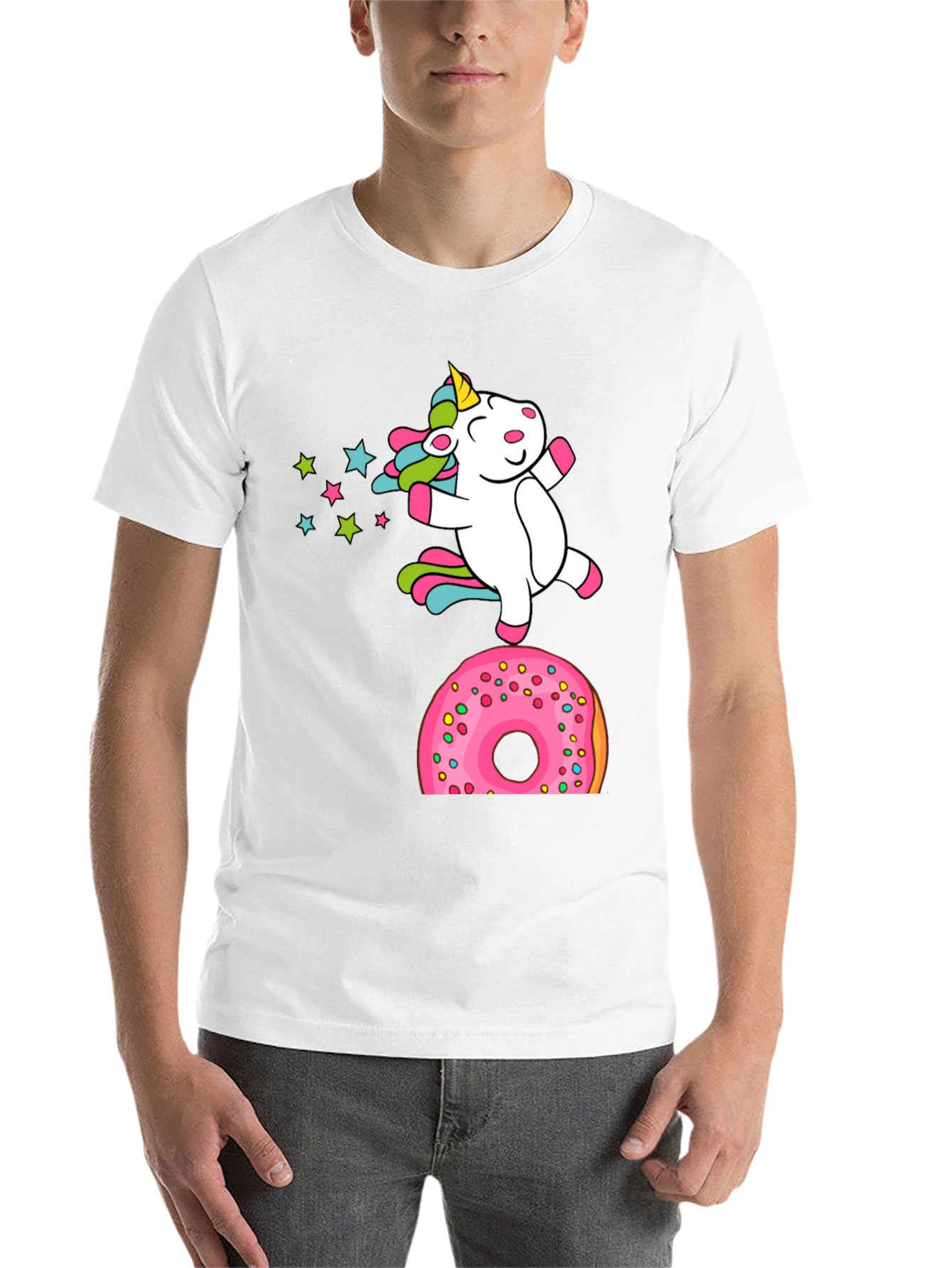 Black Unicorn Donut T-Shirt - Whimsical Graphic Tee view 14
