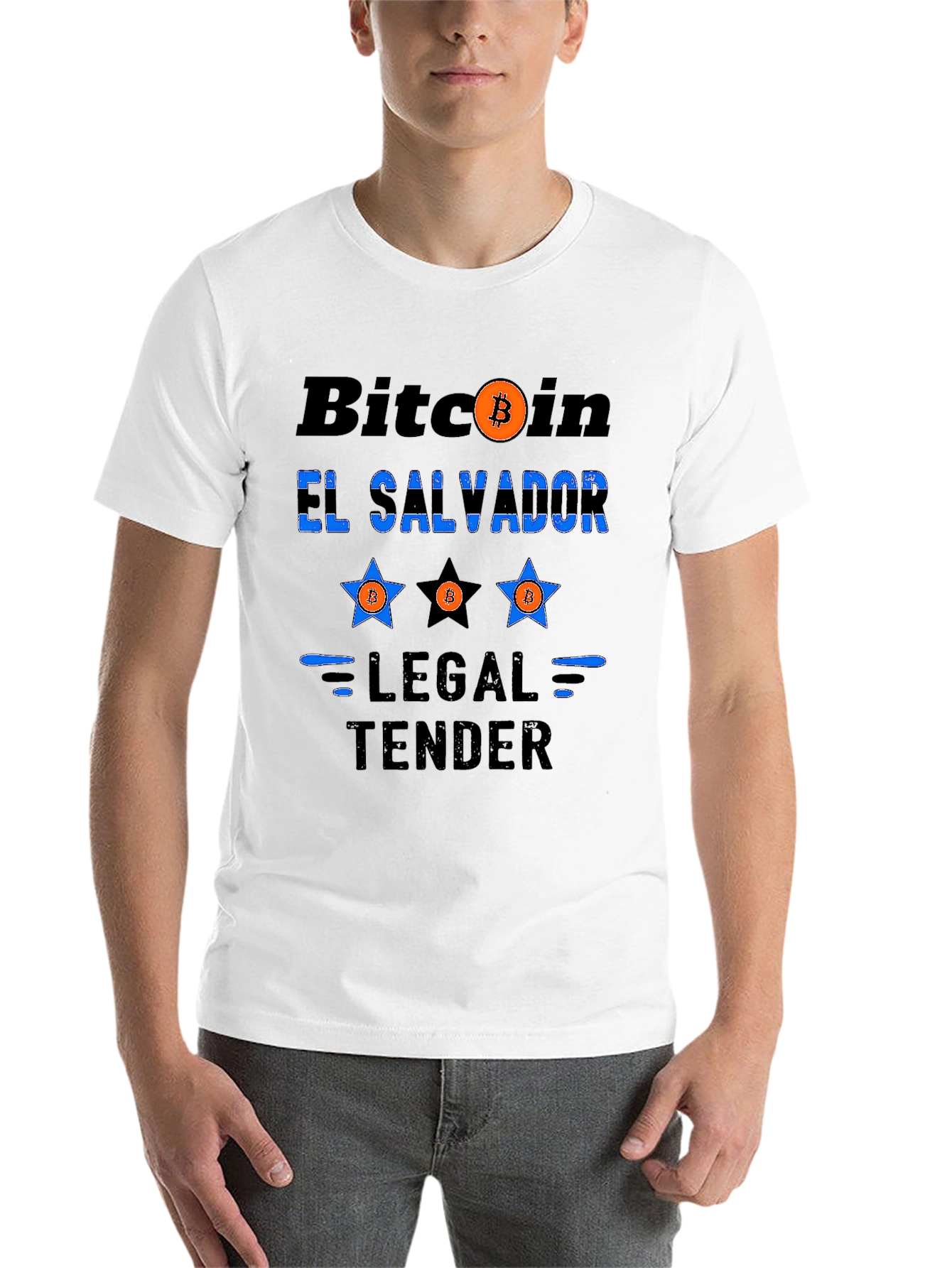 Black Bitcoin El Salvador Legal Tender Graphic T-Shirt view 14