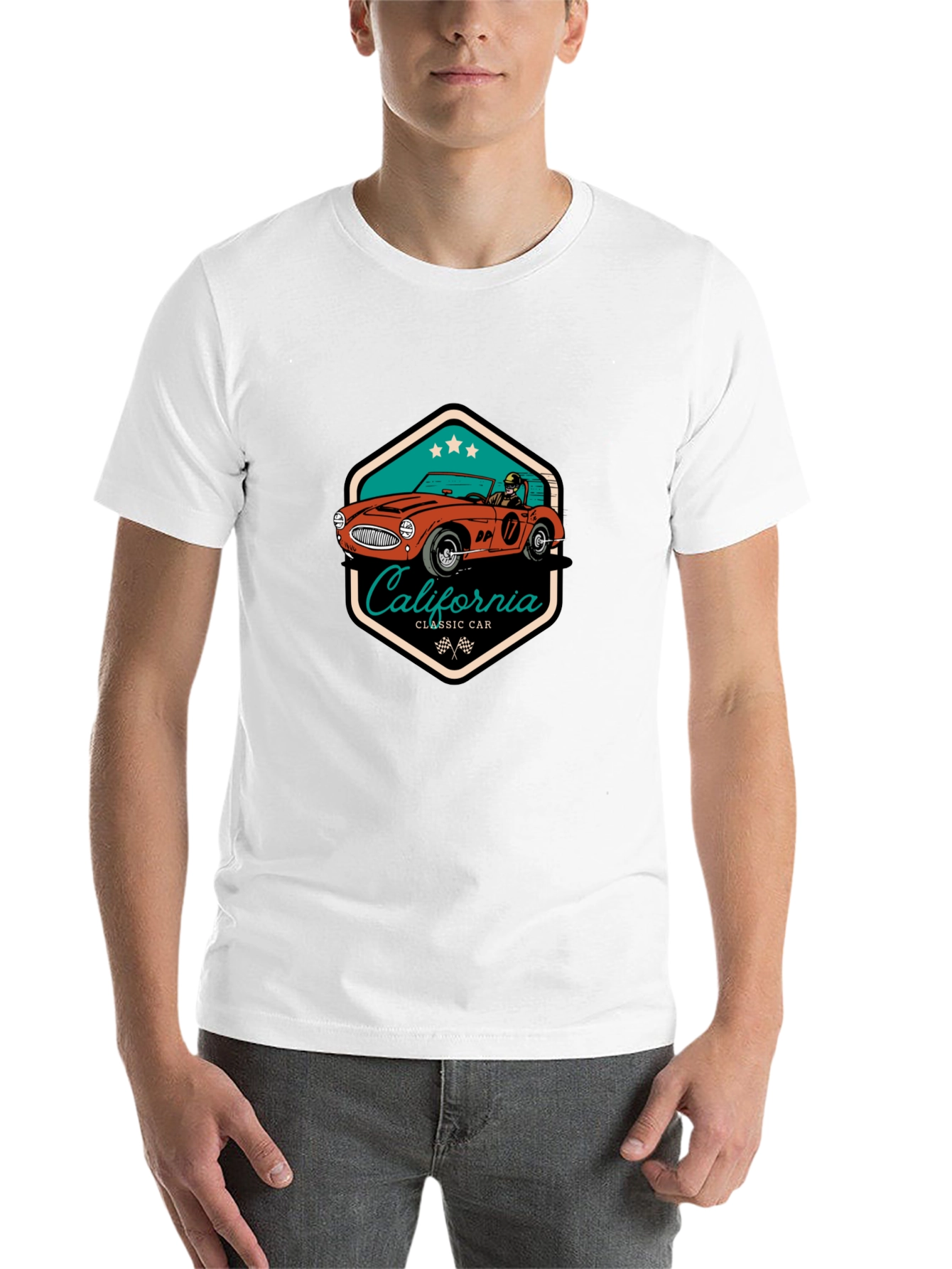 Black Classic Car California T-Shirt view 14