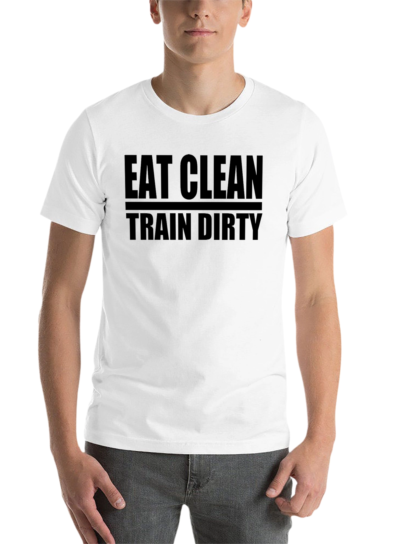 Black Eat Clean Train Dirty Graphic Tee - Fitness Lifestyle view 14