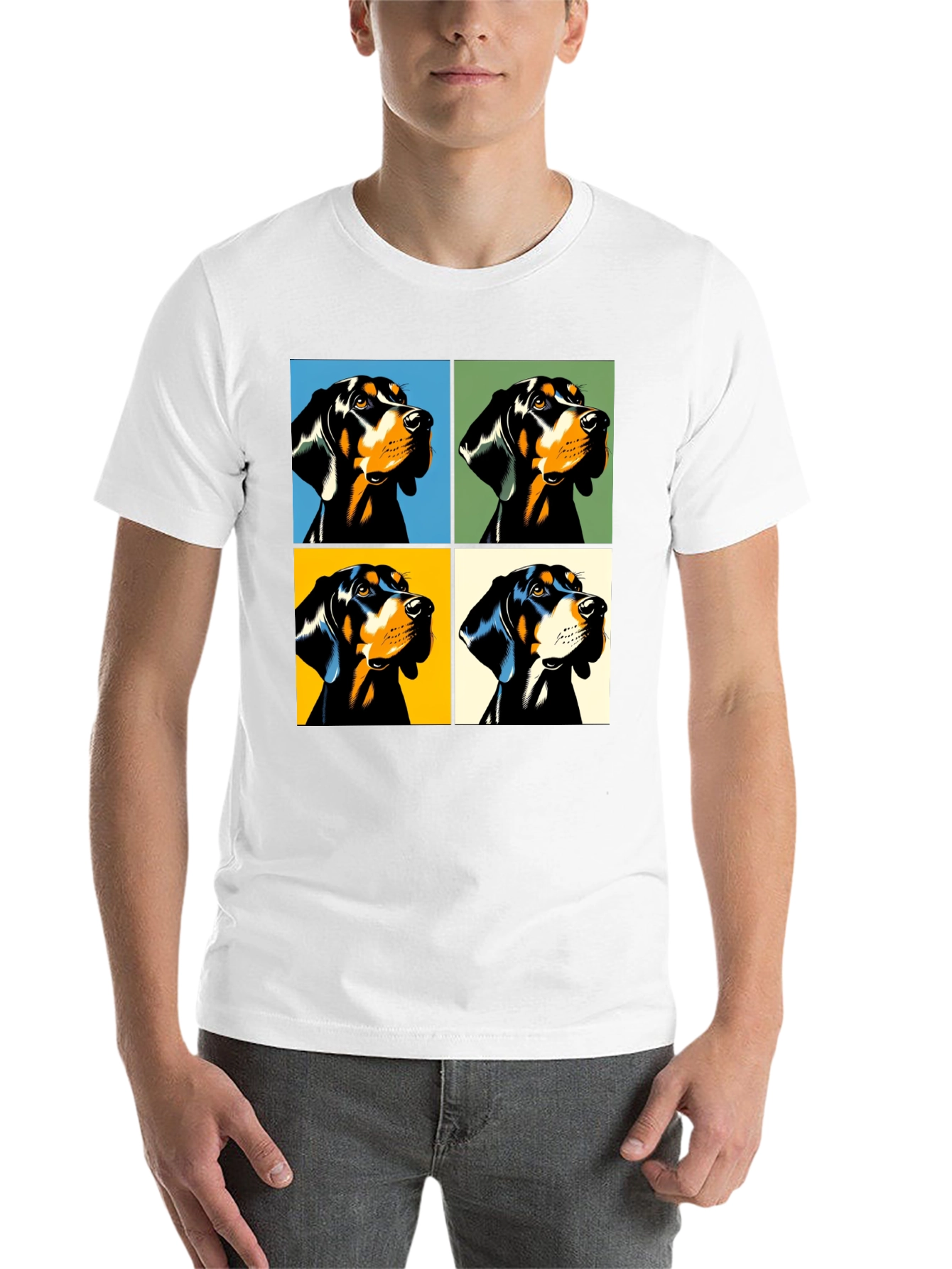 Black Pop Art Dog T-Shirt - Modern Style view 14
