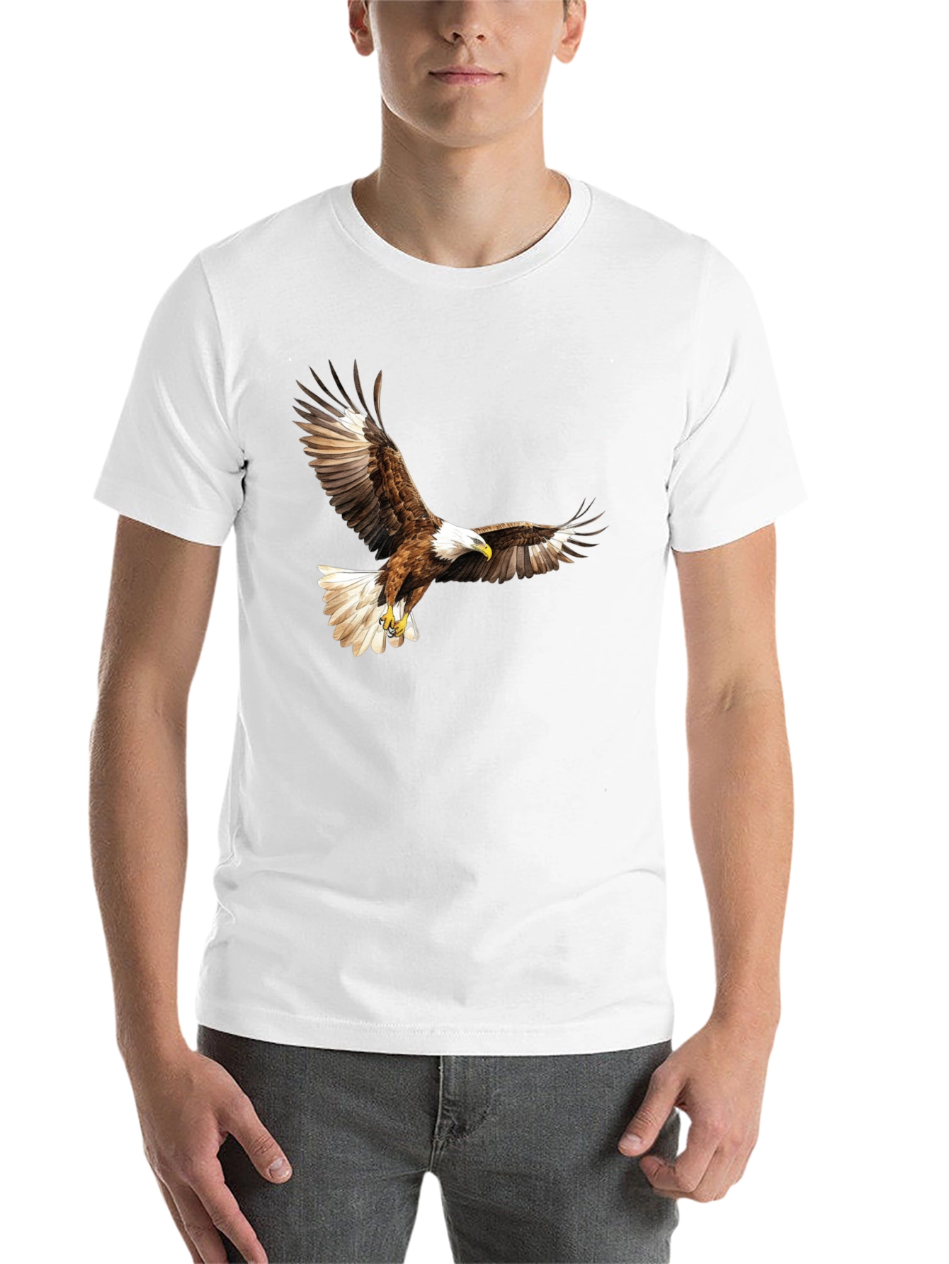 Black Black Eagle Print Graphic Tee view 14
