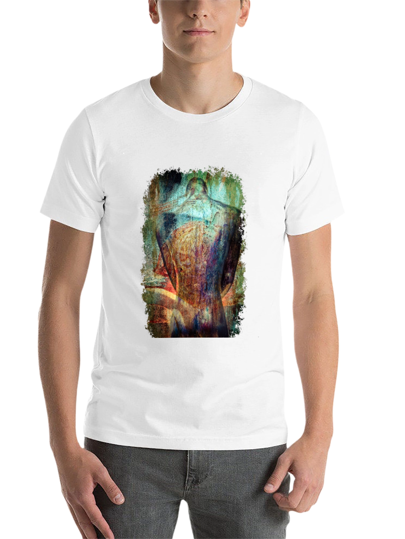 Black Abstract Back Graphic T-Shirt - Modern Art Tee view 14