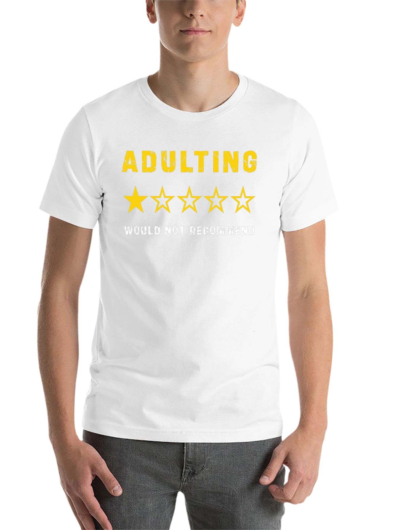 Black Adulting One-Star Tee - Not Recommended Graphic T-Shirt view 14