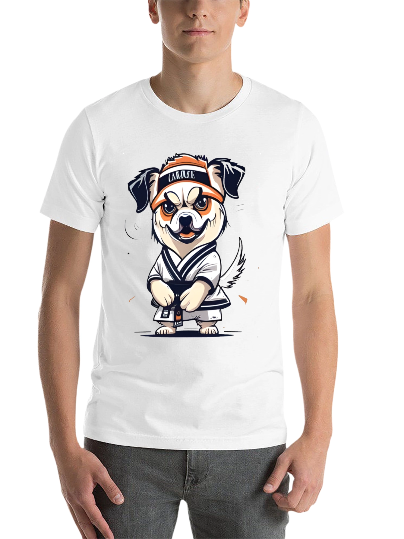Black Karate Dog Graphic T-Shirt view 14